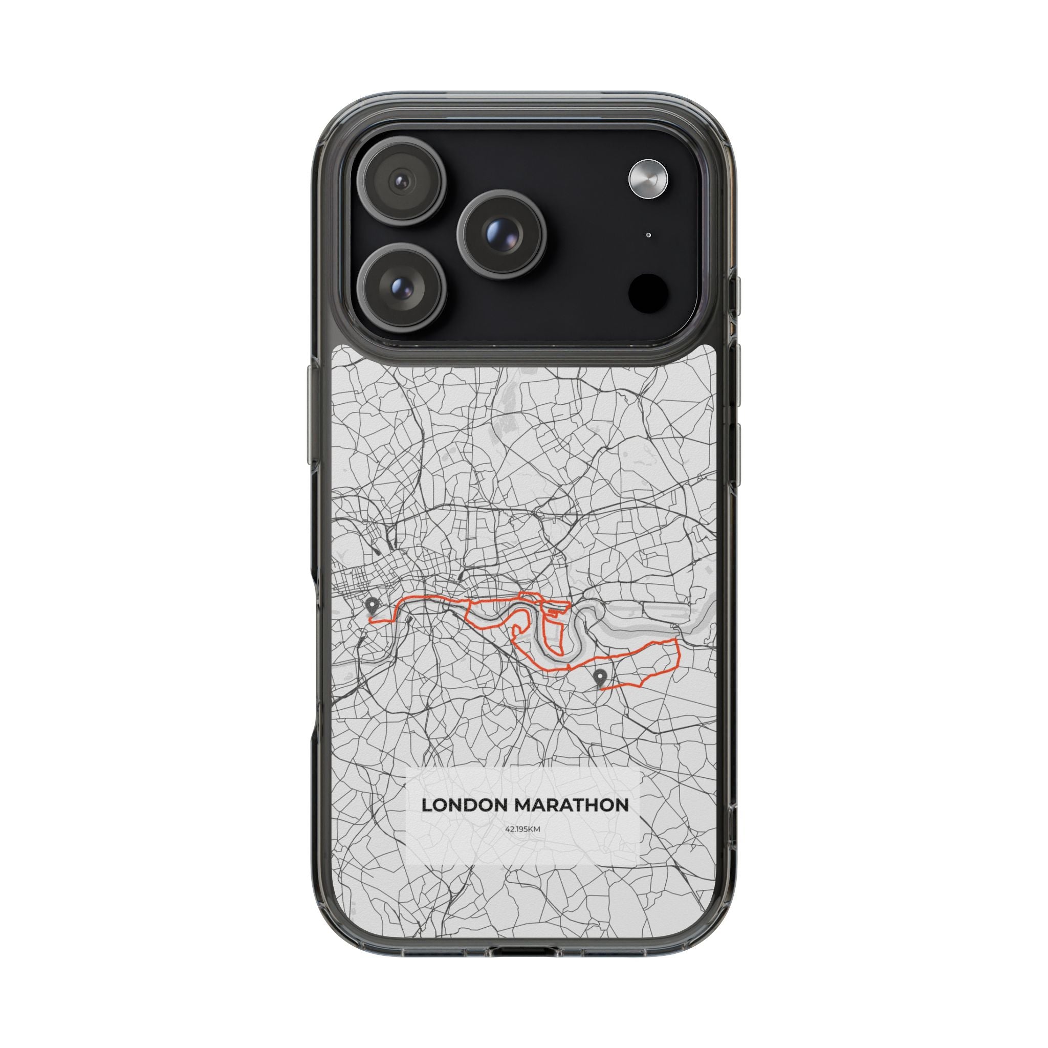 London Marathon Route Clear Impact-Resistant Phone Case