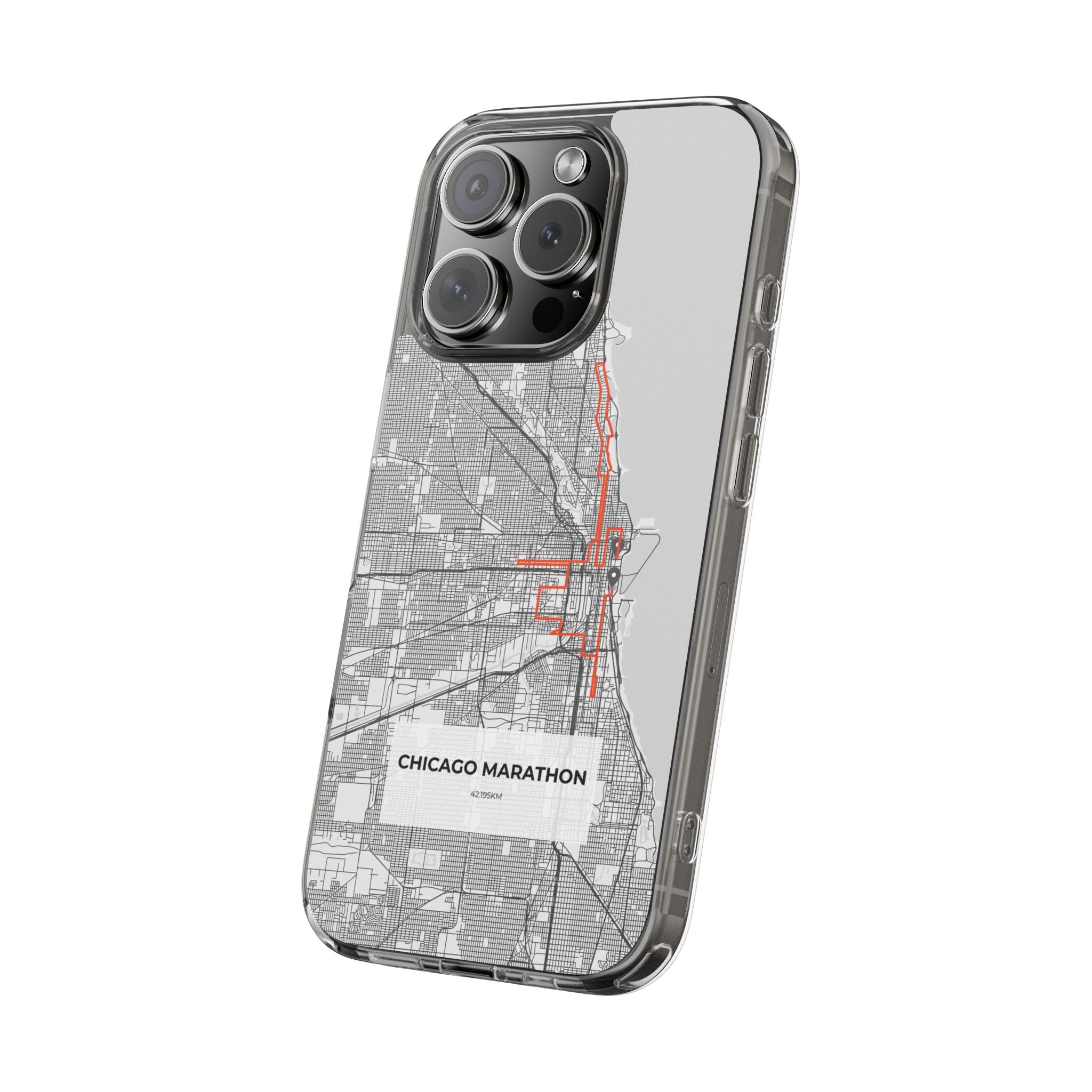 Chicago Marathon Route Clear Impact-Resistant Phone Case