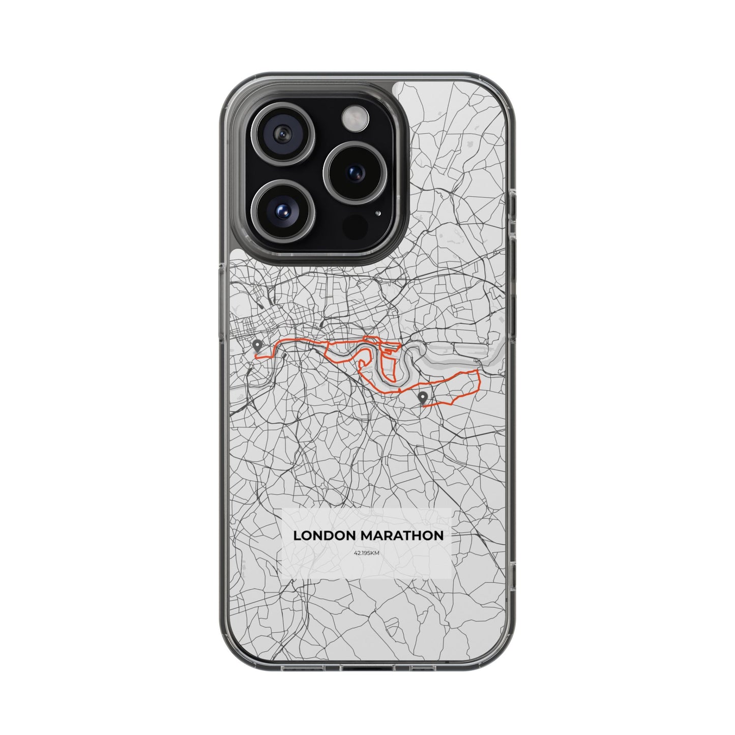 London Marathon Route Clear Impact-Resistant Phone Case