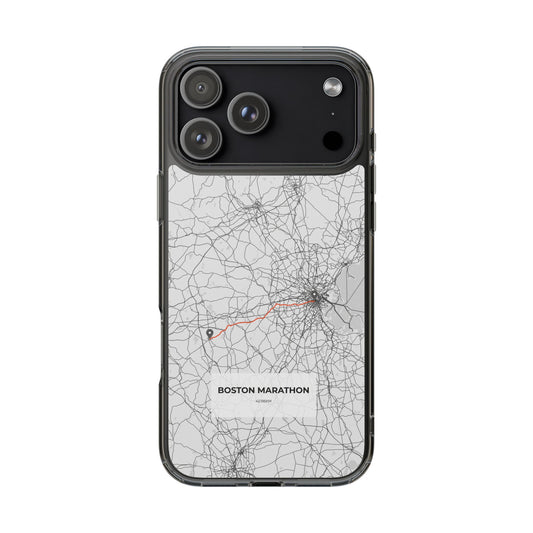 Boston Marathon Route Clear Impact-Resistant Phone Case