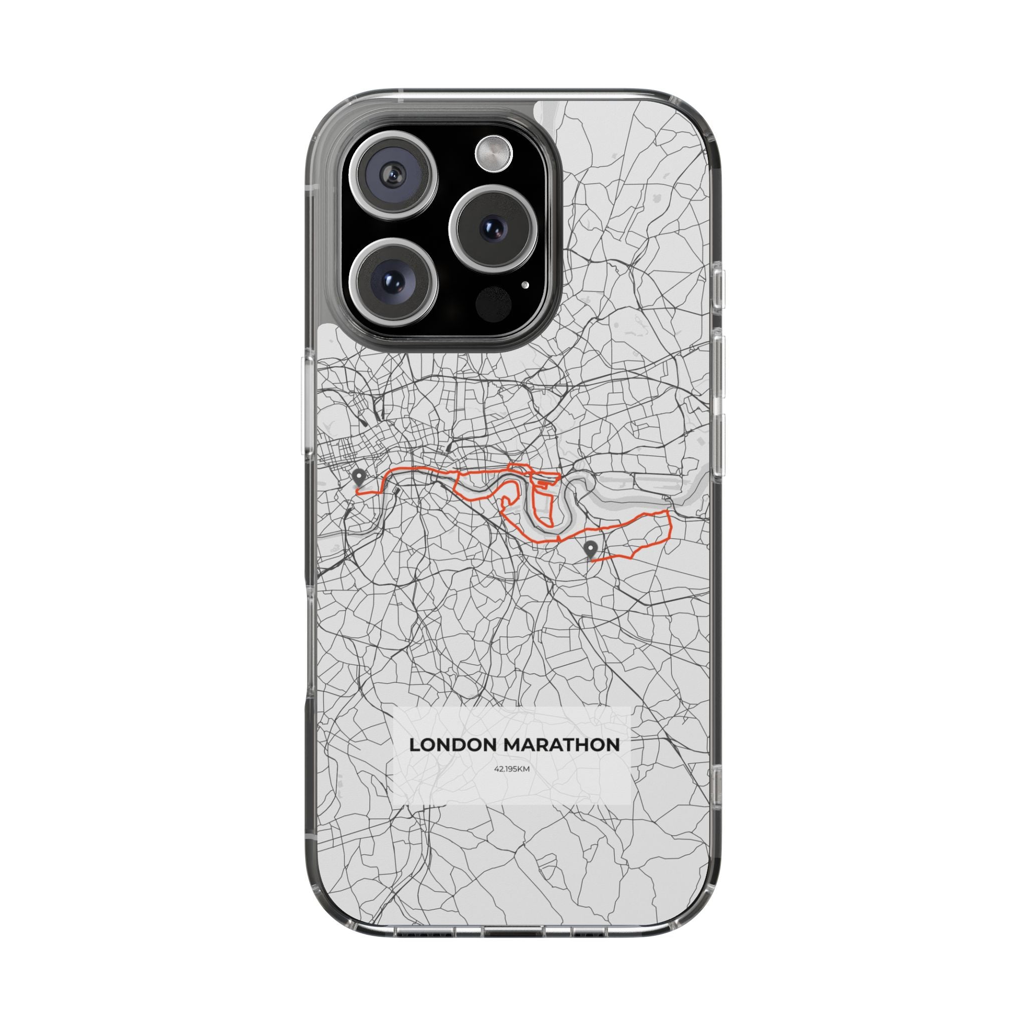 London Marathon Route Clear Impact-Resistant Phone Case