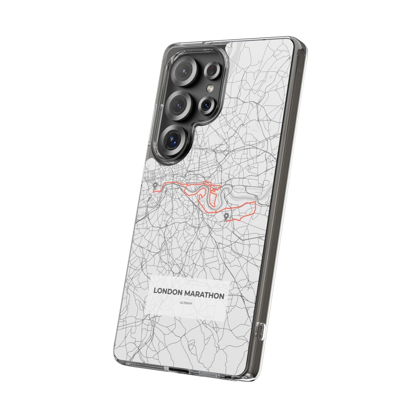 London Marathon Route Clear Impact-Resistant Phone Case