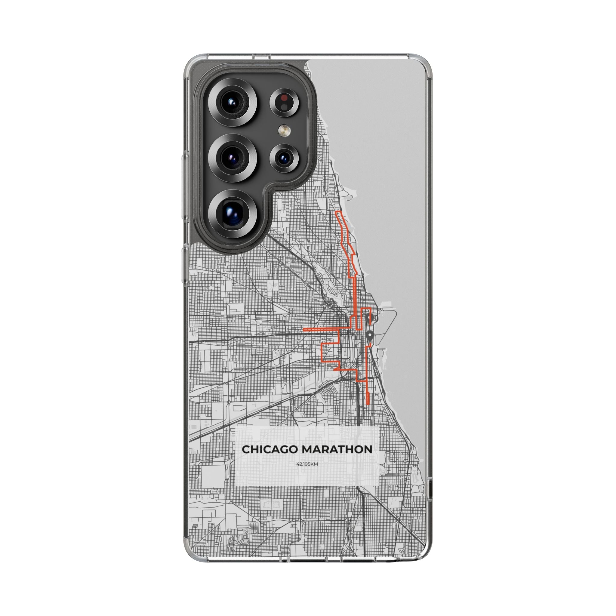 Chicago Marathon Route Clear Impact-Resistant Phone Case