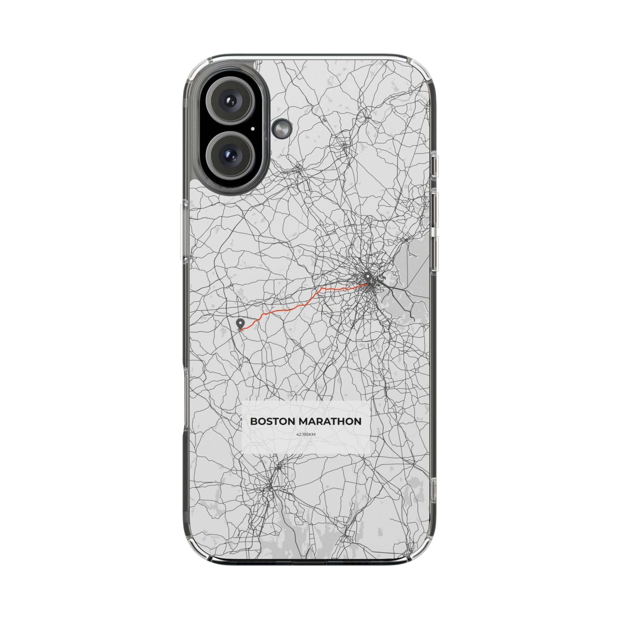 Boston Marathon Route Clear Impact-Resistant Phone Case