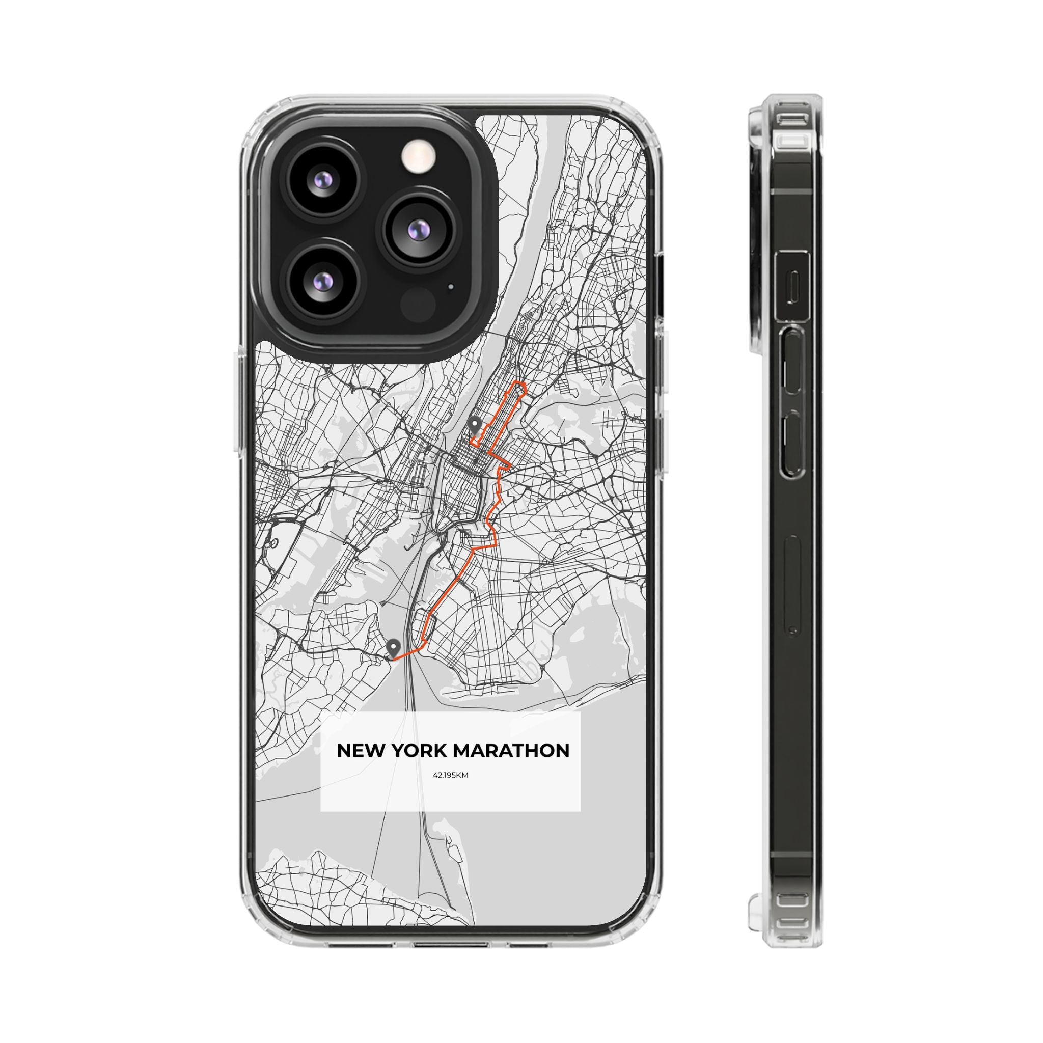 New York Marathon Route Clear Impact-Resistant Phone Case