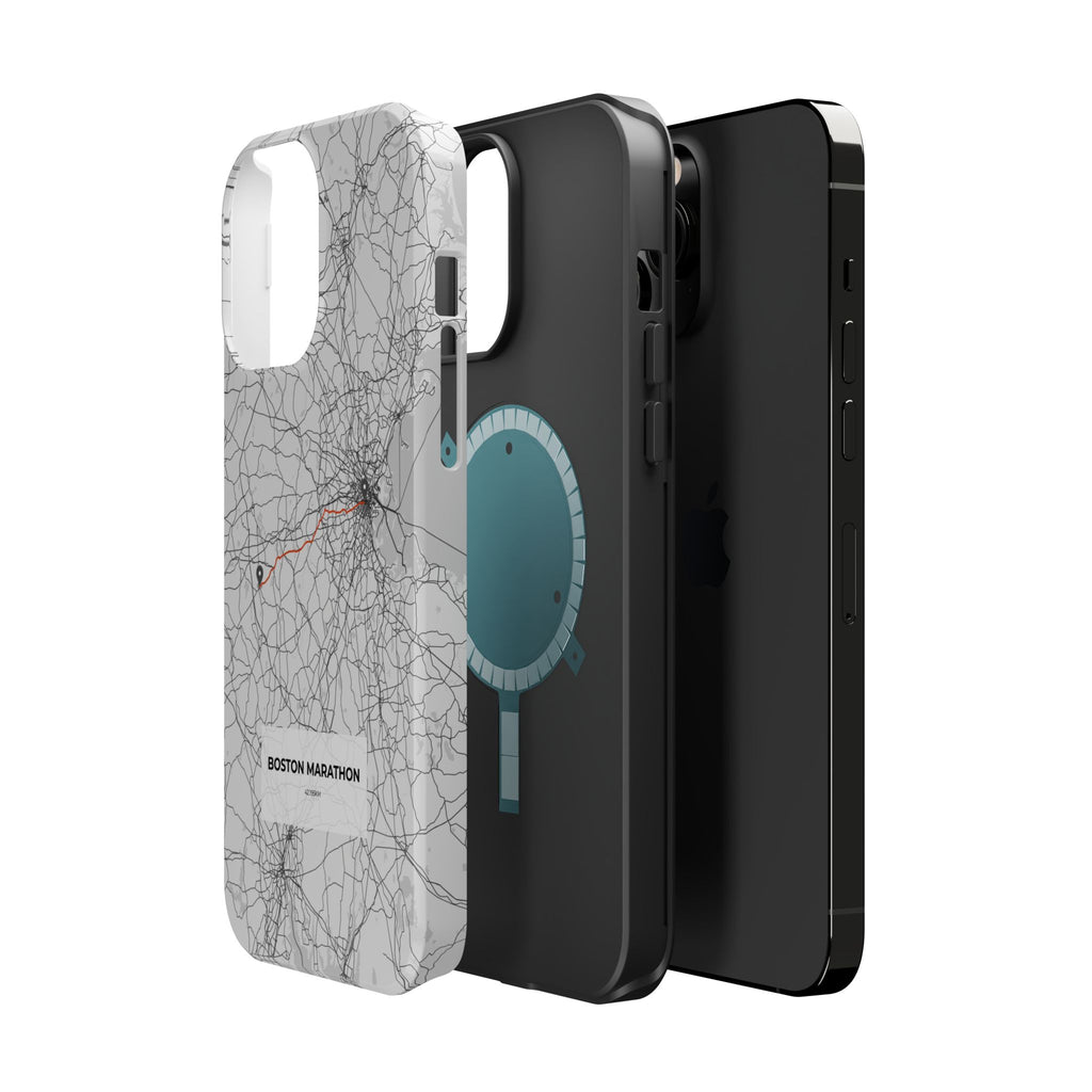 Boston Marathon Route Magnetic Impact-Resistant Phone Case