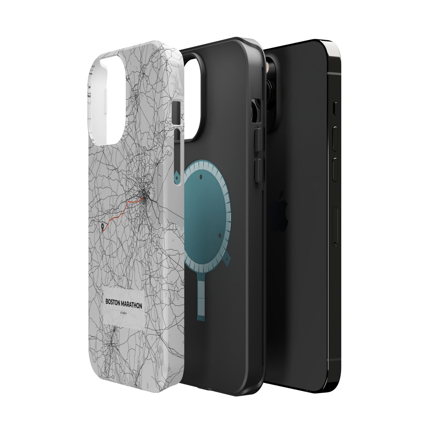 Boston Marathon Route Magnetic Impact-Resistant Phone Case