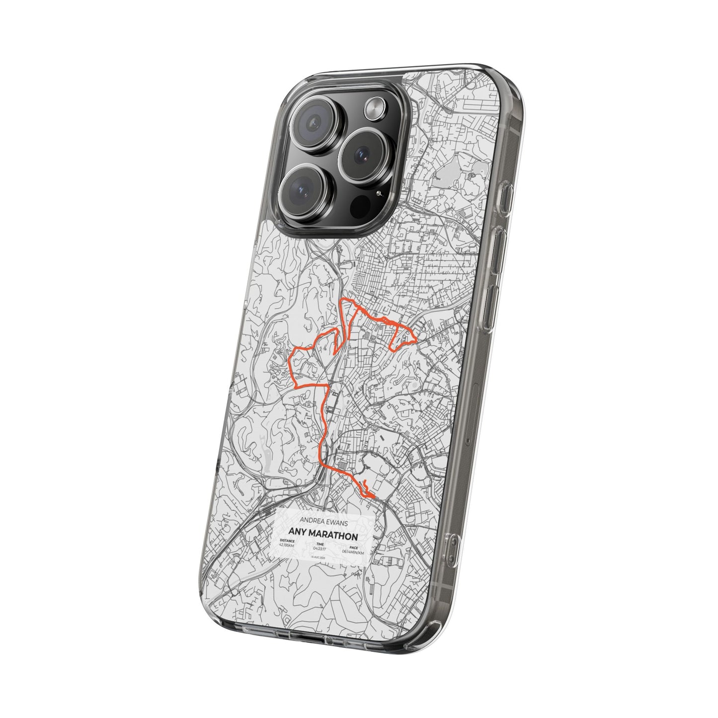 Customized Marathon Route Clear Impact-Resistant Phone Case