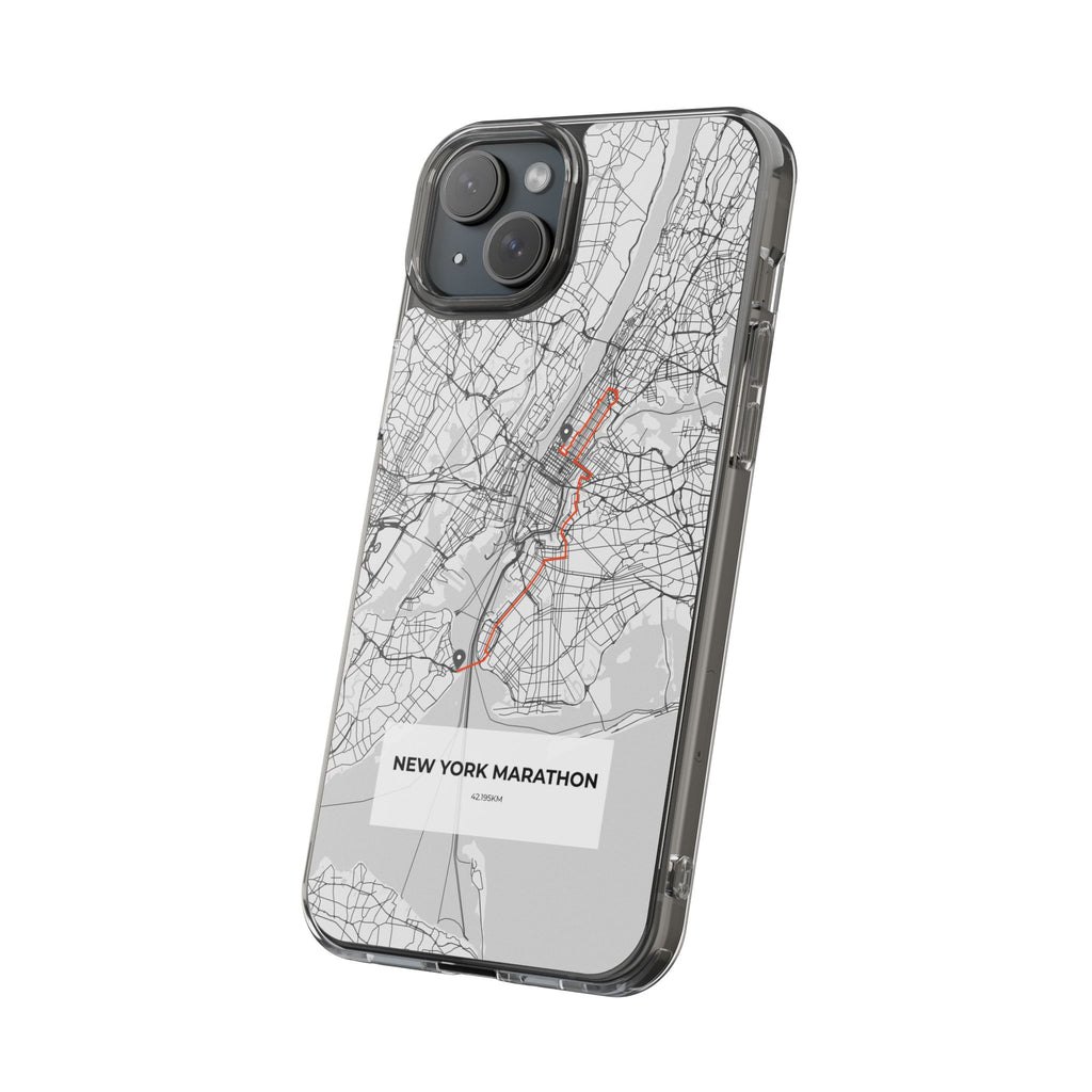 New York Marathon Route Clear Impact-Resistant Phone Case