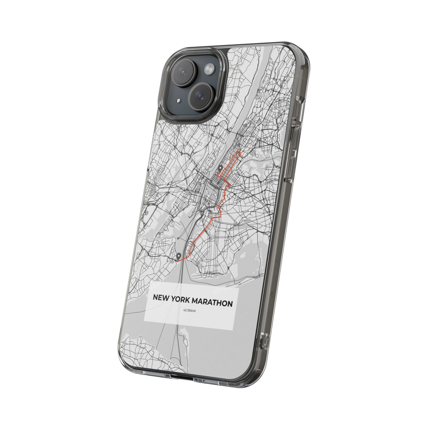 New York Marathon Route Clear Impact-Resistant Phone Case