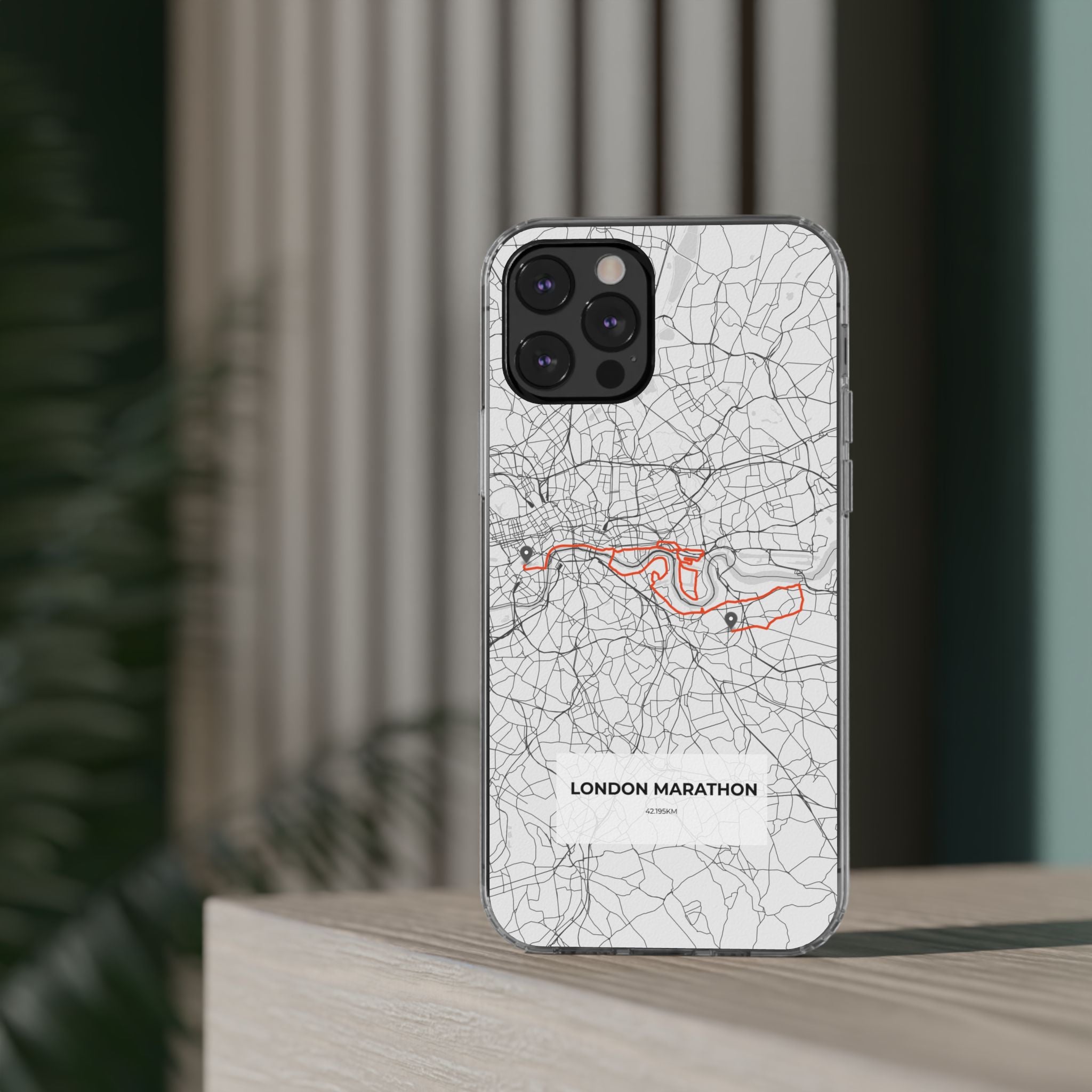 London Marathon Route Clear Impact-Resistant Phone Case
