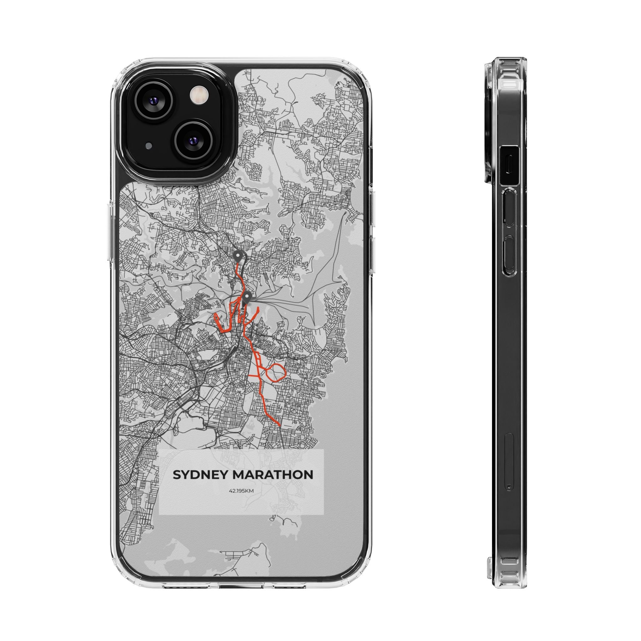 Sydney Marathon Route Magnetic Clear Impact-Resistant Phone Case