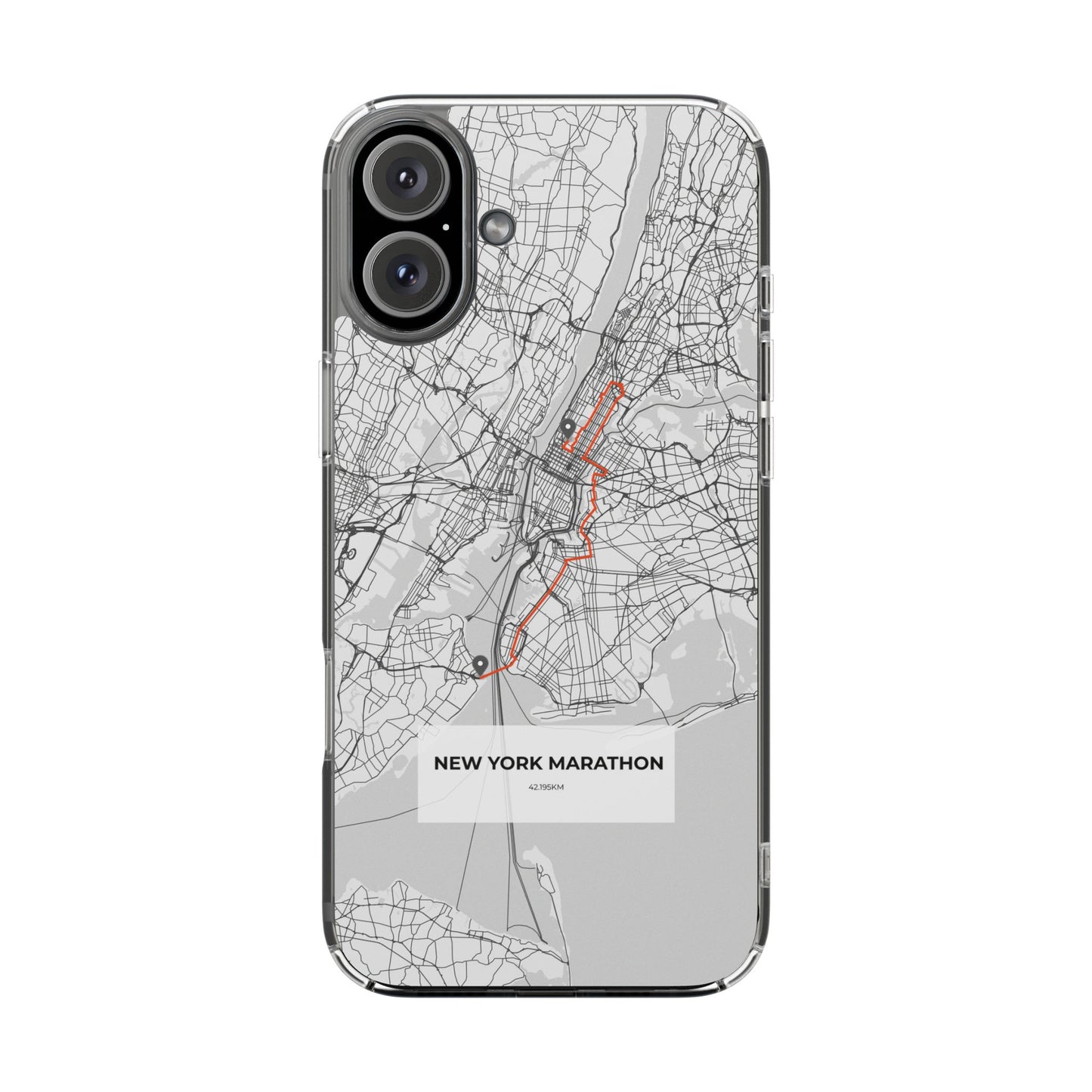 New York Marathon Route Magnetic Clear Impact-Resistant Phone Case