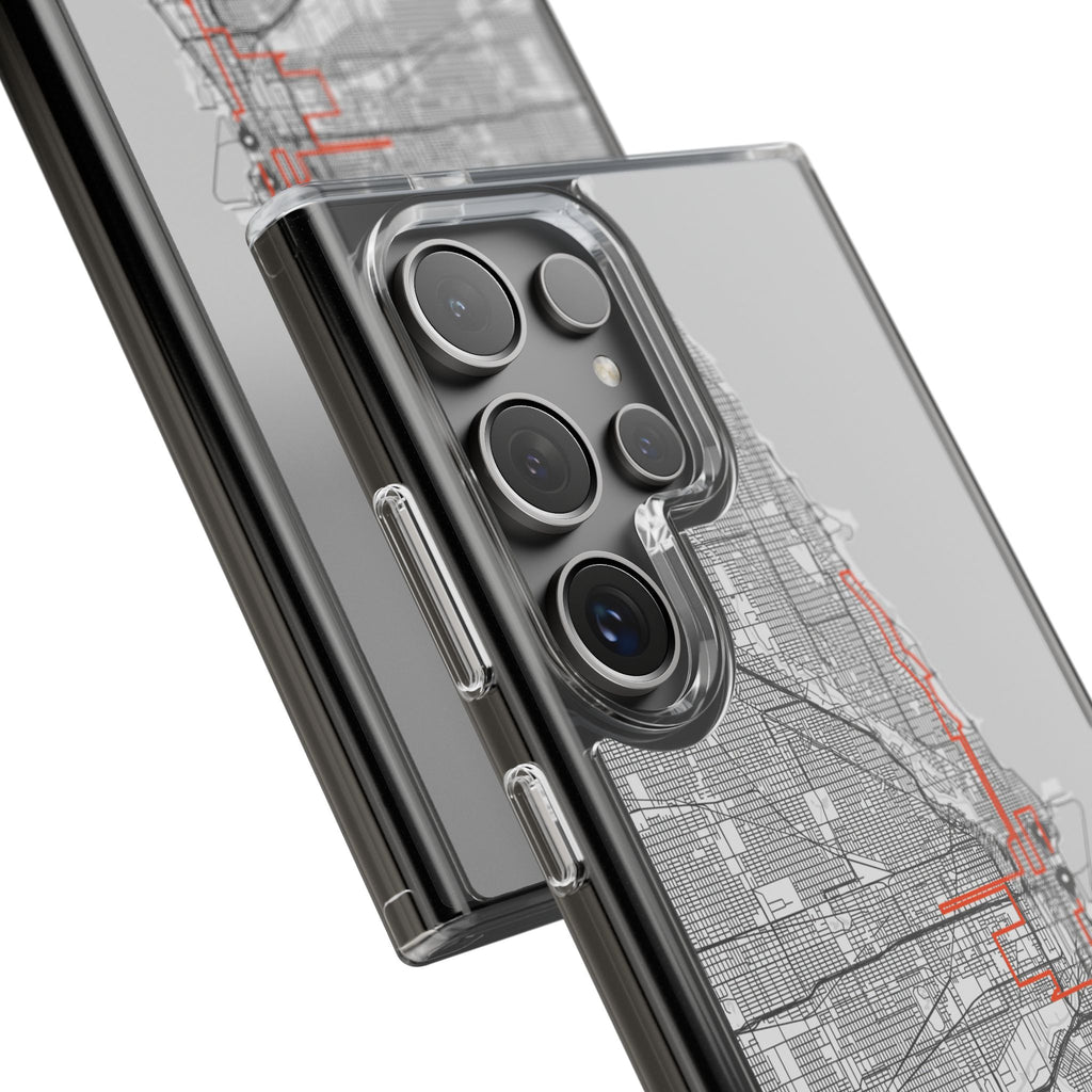 Chicago Marathon Route Clear Impact-Resistant Phone Case