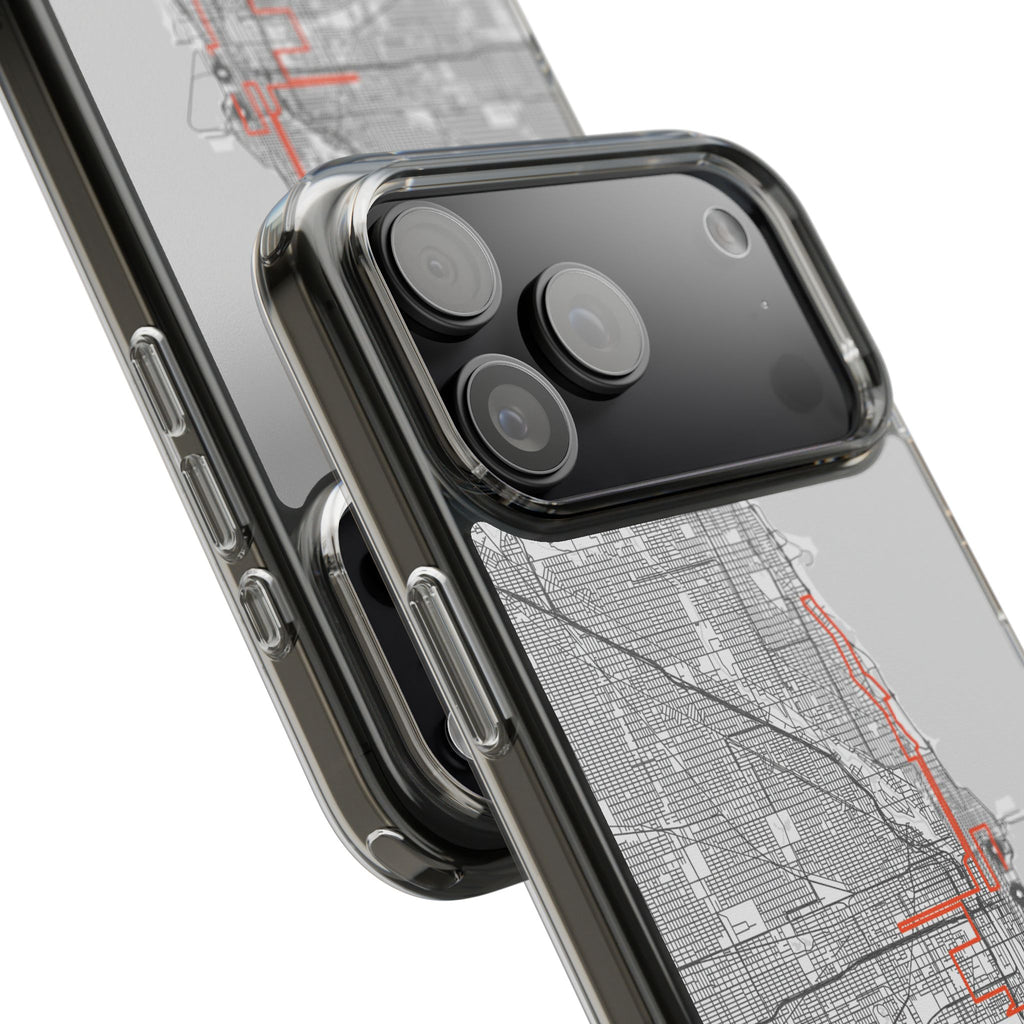 Chicago Marathon Route Clear Impact-Resistant Phone Case