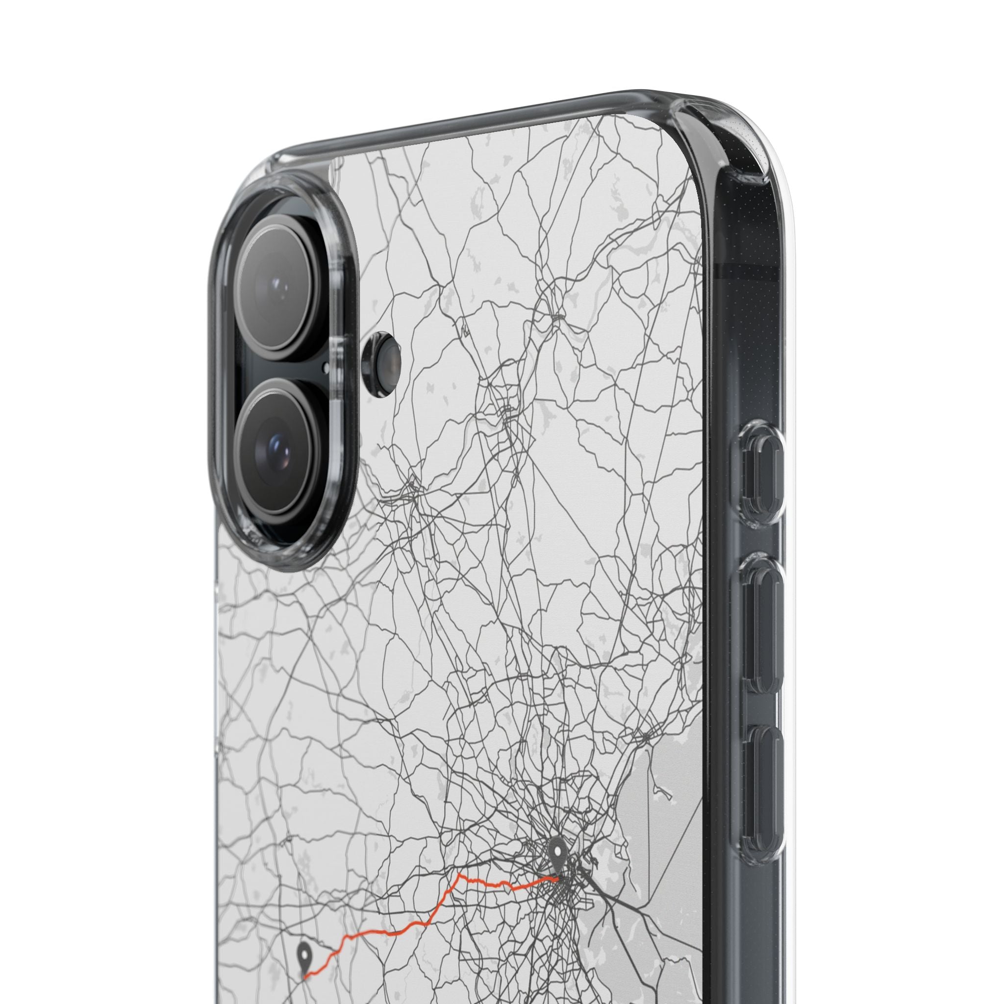 Boston Marathon Route Clear Impact-Resistant Phone Case