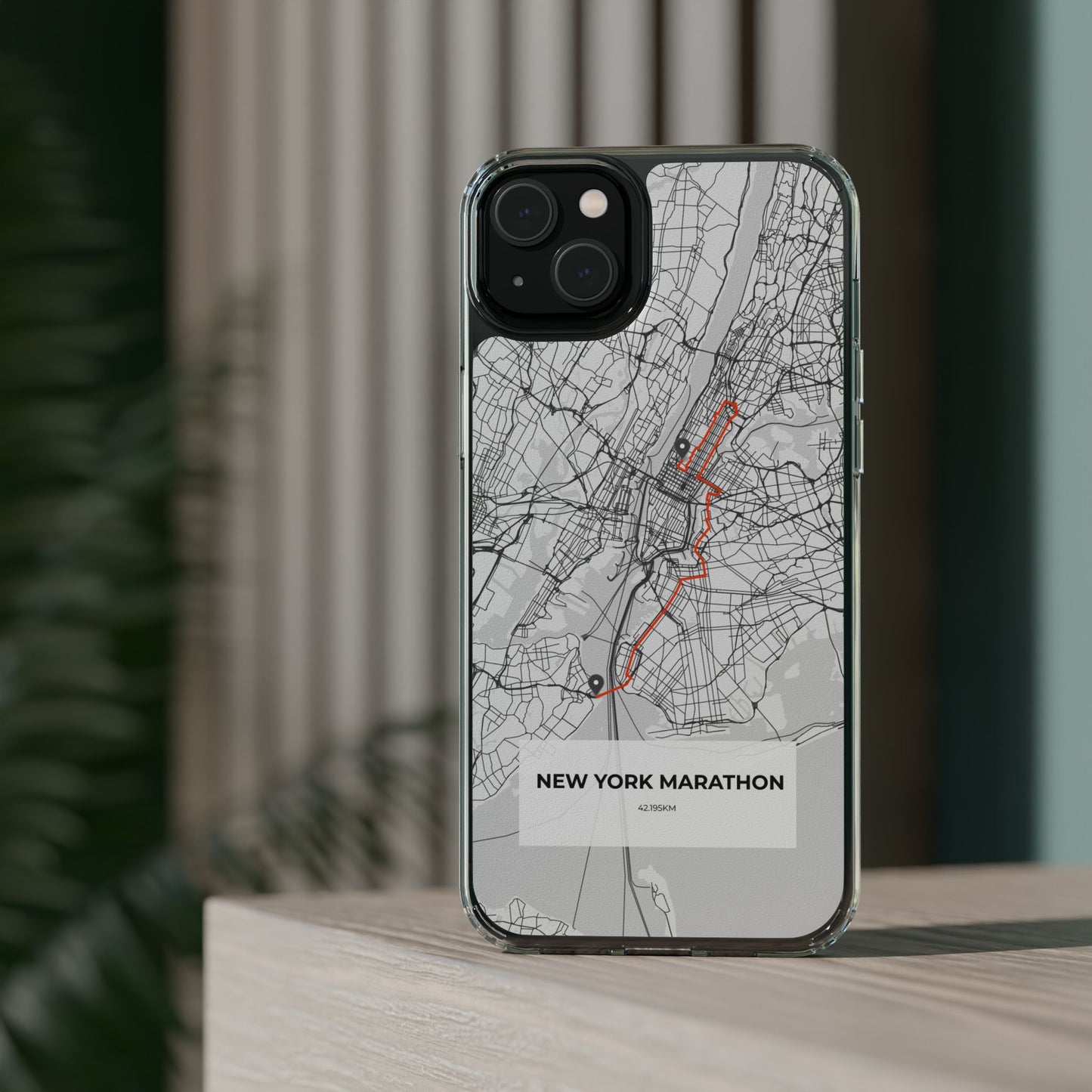 New York Marathon Route Clear Impact-Resistant Phone Case