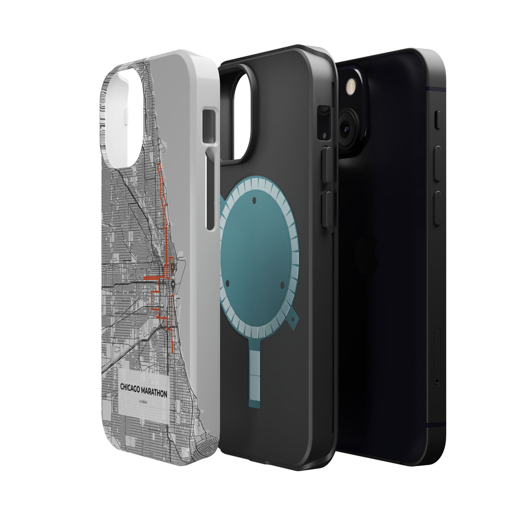 Chicago Marathon Route Magnetic Impact-Resistant Phone Case