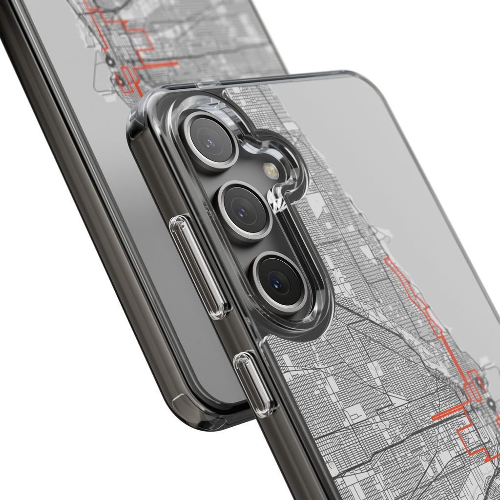 Chicago Marathon Route Clear Impact-Resistant Phone Case