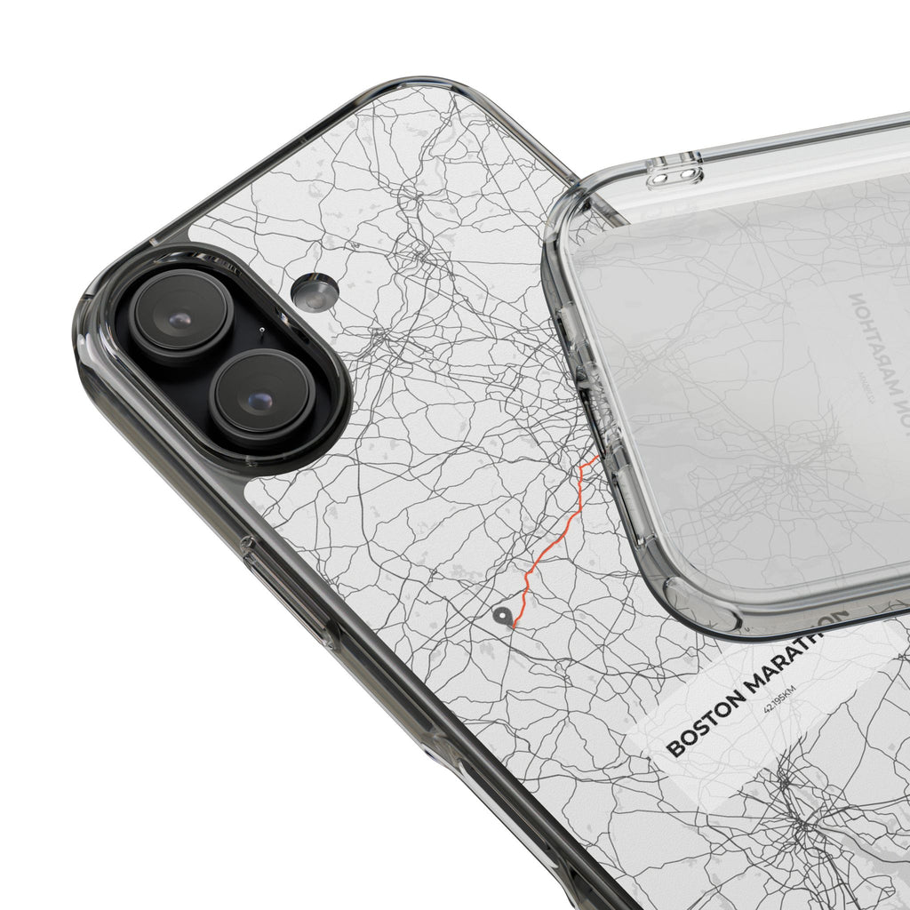 Boston Marathon Route Clear Impact-Resistant Phone Case