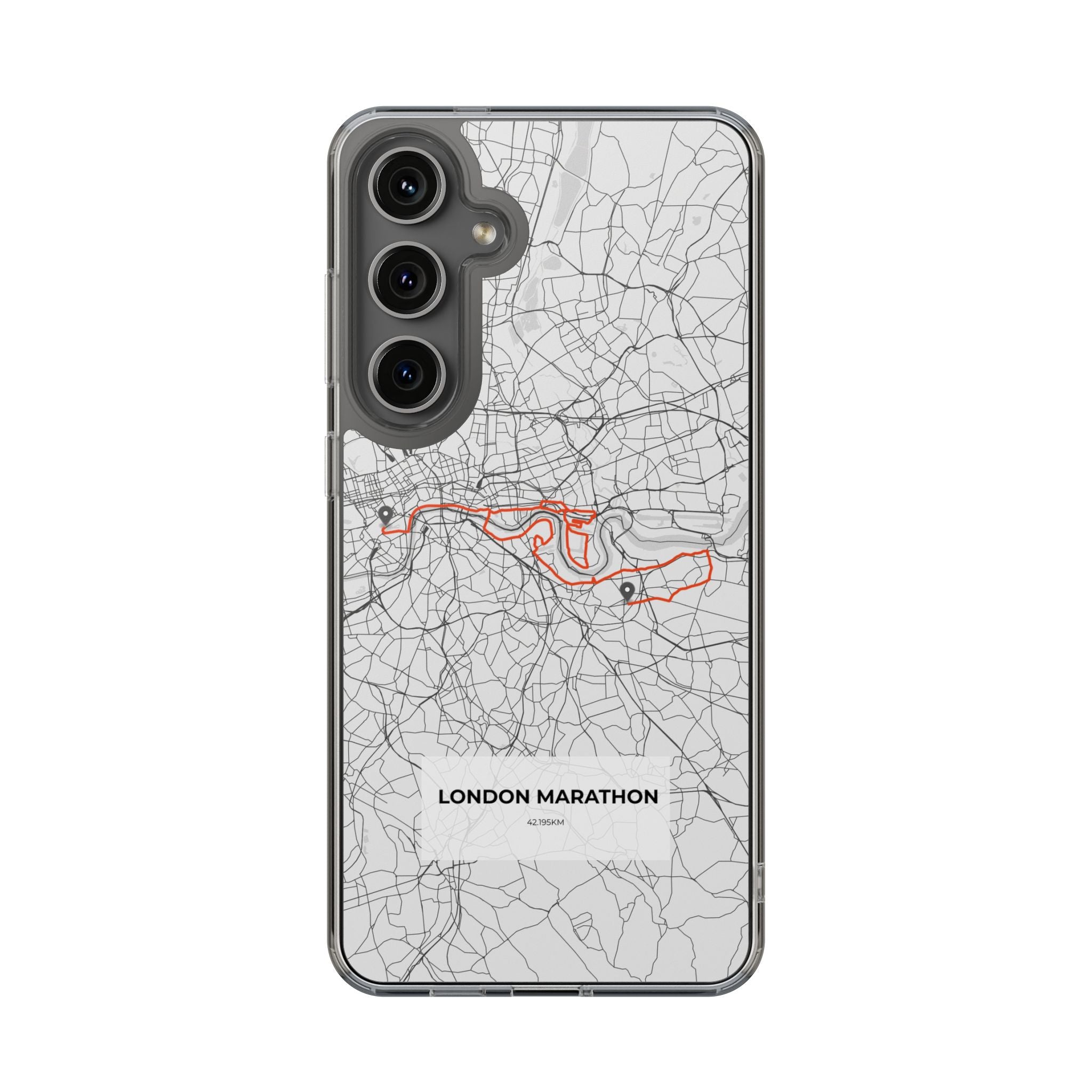 London Marathon Route Clear Impact-Resistant Phone Case