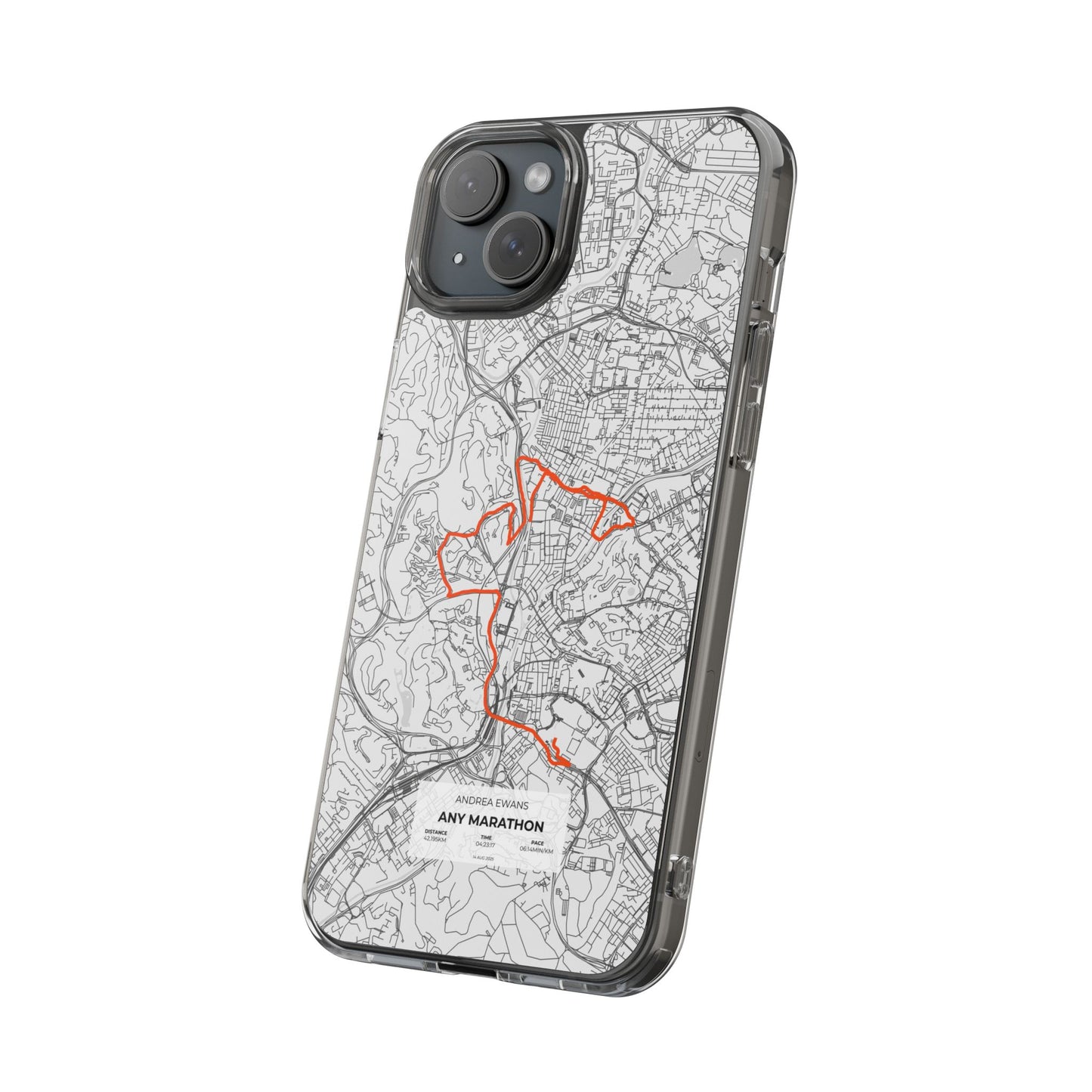 Customized Marathon Route Clear Impact-Resistant Phone Case