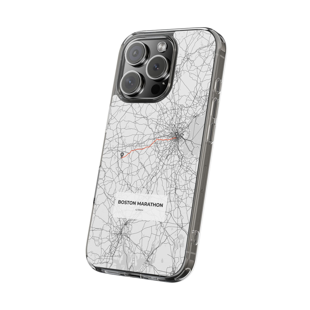 Boston Marathon Route Clear Impact-Resistant Phone Case