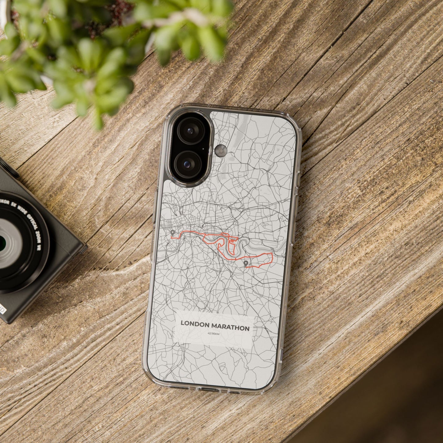 London Marathon Route Clear Impact-Resistant Phone Case