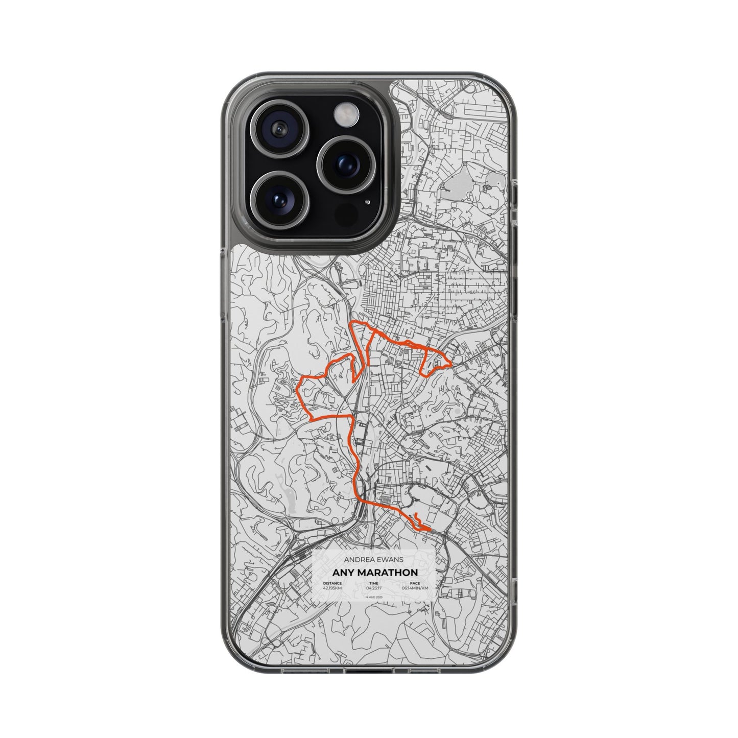 Customized Marathon Route Magnetic Clear Impact-Resistant Phone Case