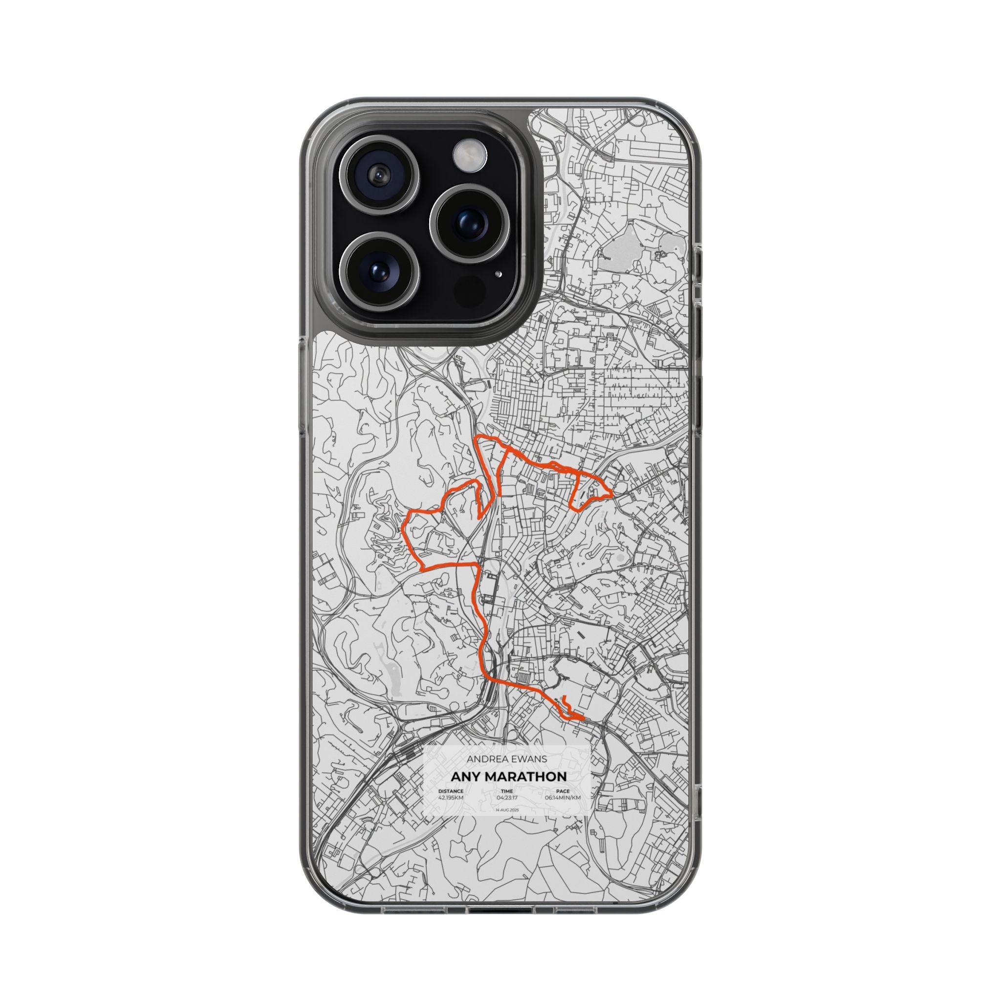 Customized Marathon Route Magnetic Clear Impact-Resistant Phone Case
