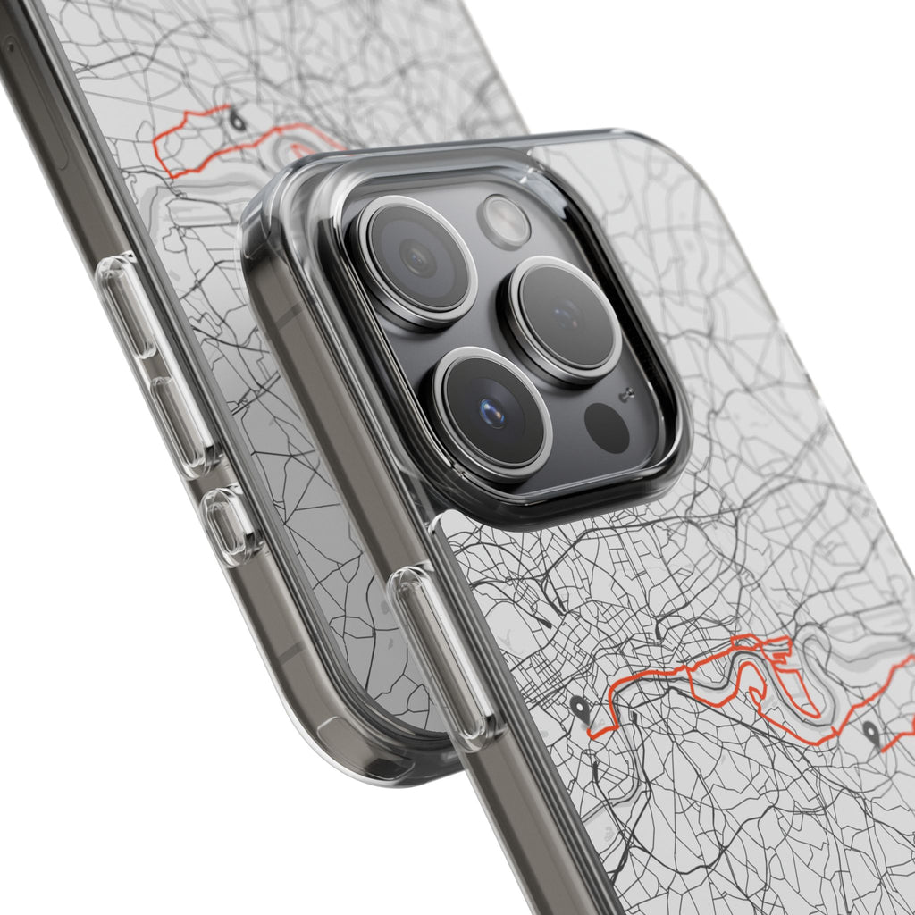 London Marathon Route Clear Impact-Resistant Phone Case