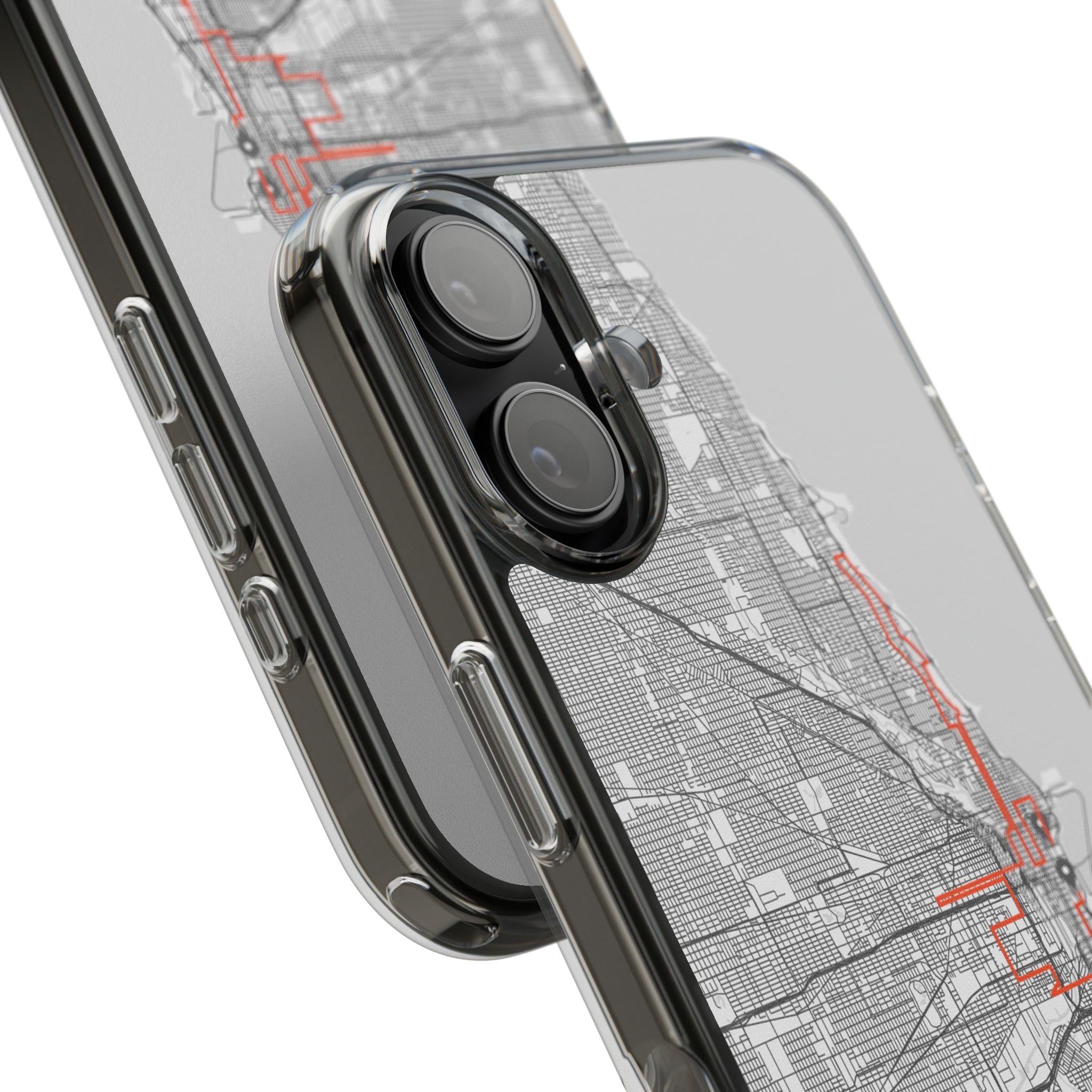 Chicago Marathon Route Clear Impact-Resistant Phone Case