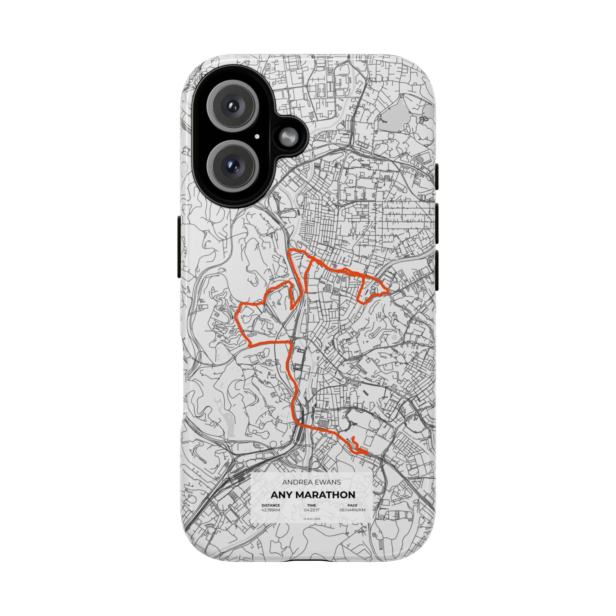 Customized Marathon Route Tough Phone Case