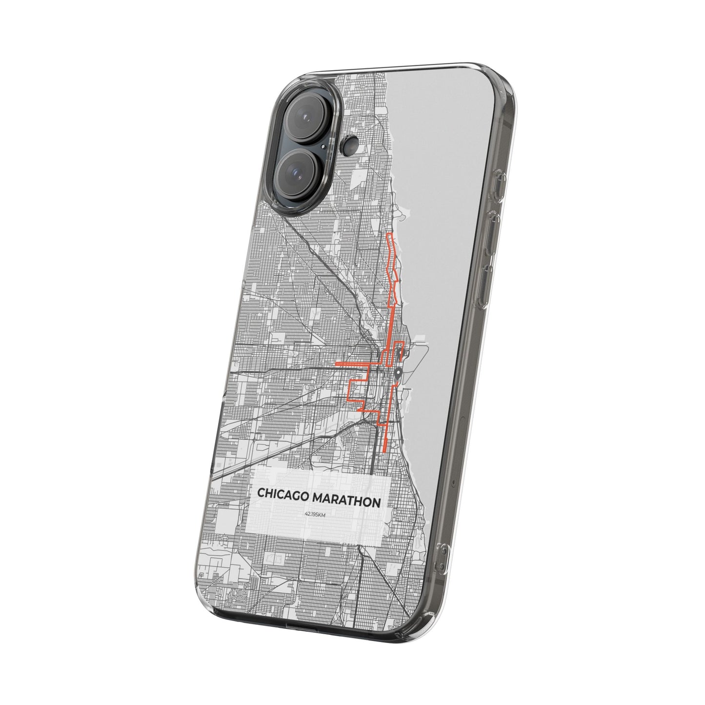 Chicago Marathon Route Clear Impact-Resistant Phone Case
