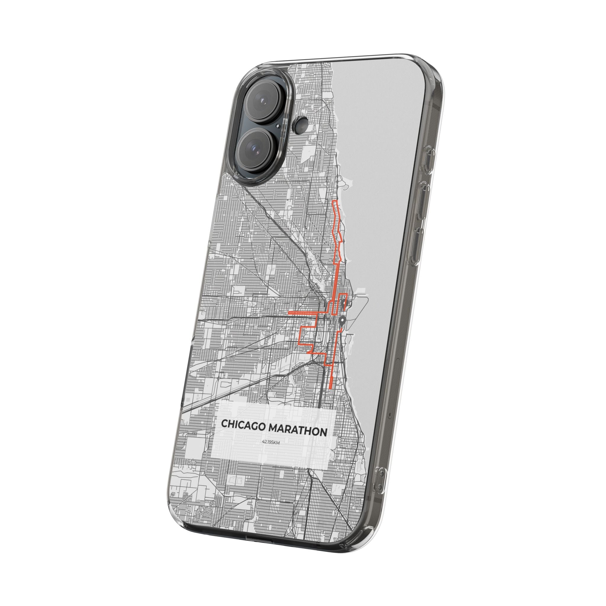 Chicago Marathon Route Clear Impact-Resistant Phone Case
