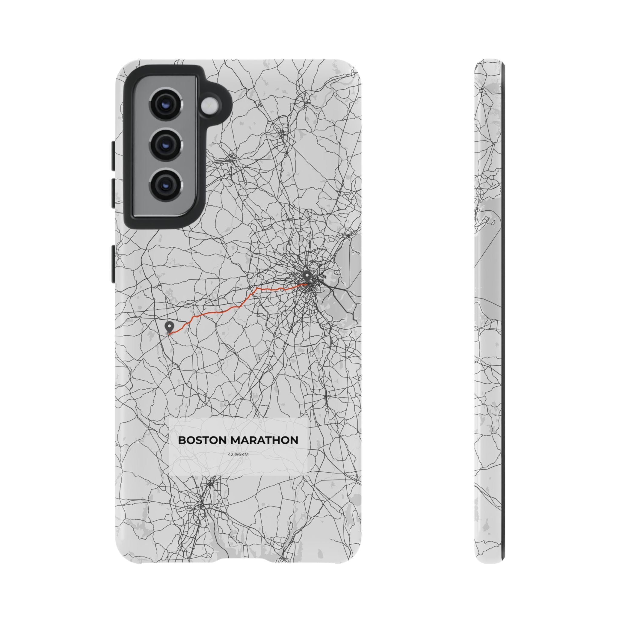 Boston Marathon Route Tough Phone Case