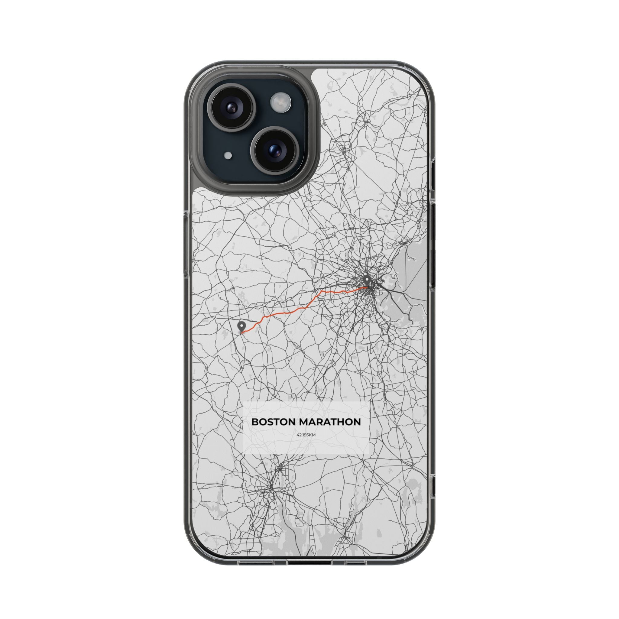 Boston Marathon Route Clear Impact-Resistant Phone Case