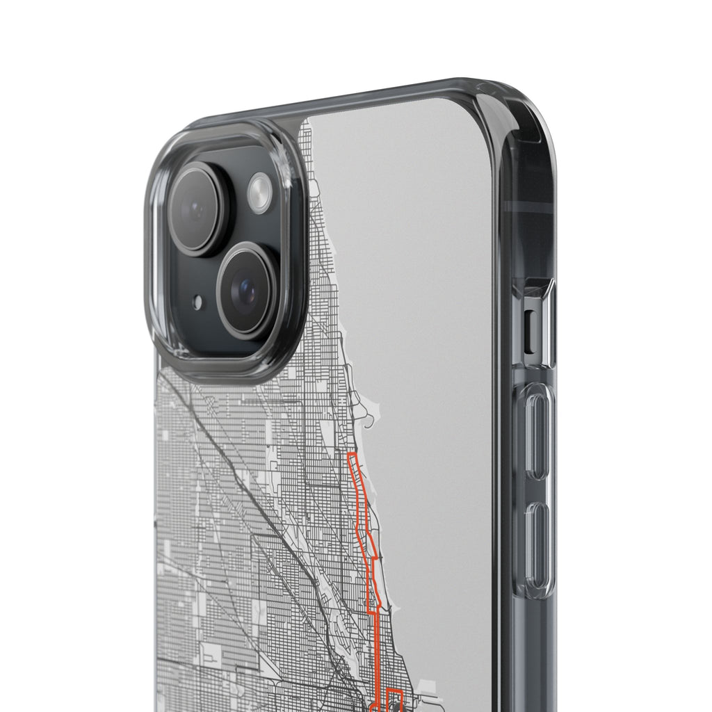 Chicago Marathon Route Clear Impact-Resistant Phone Case