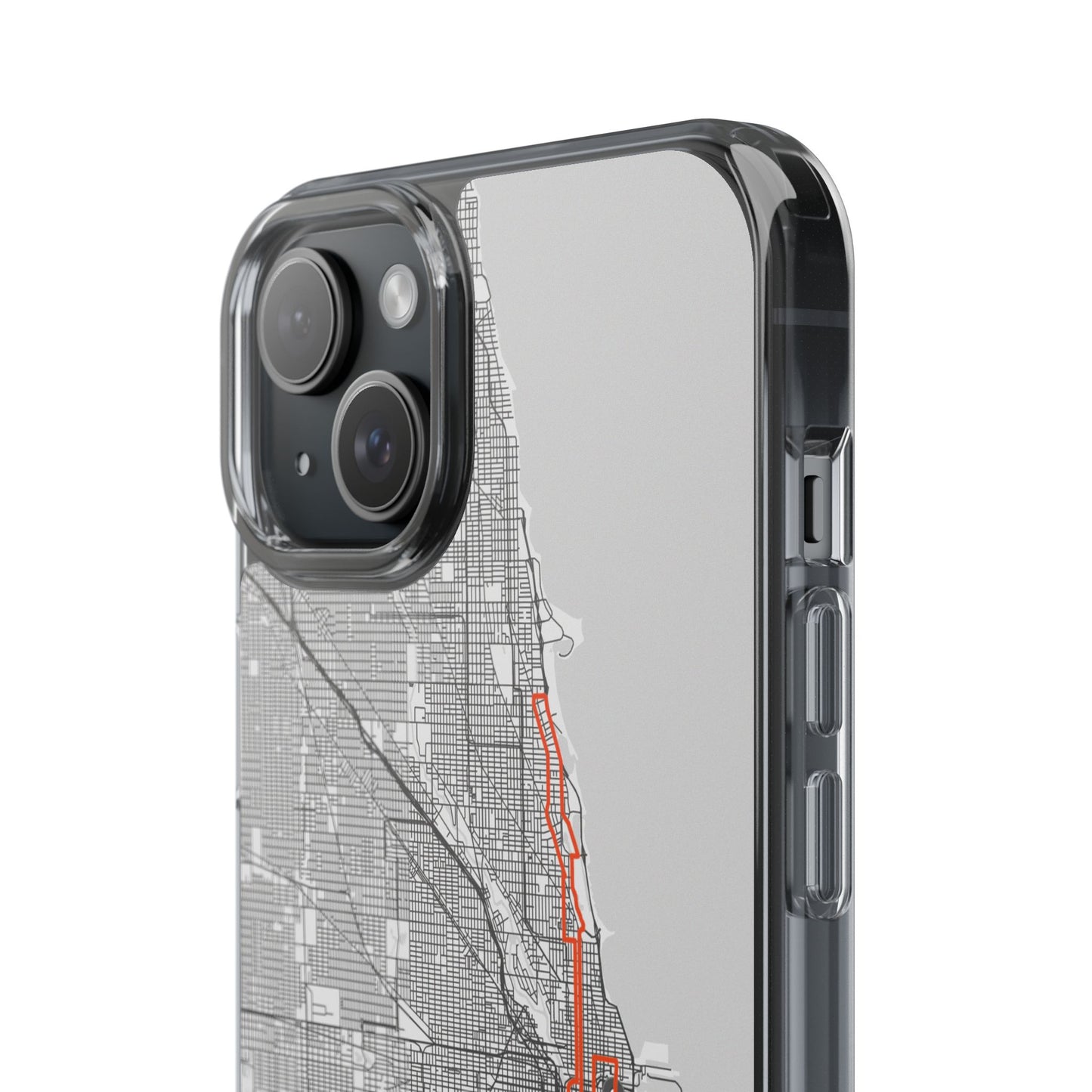 Chicago Marathon Route Clear Impact-Resistant Phone Case