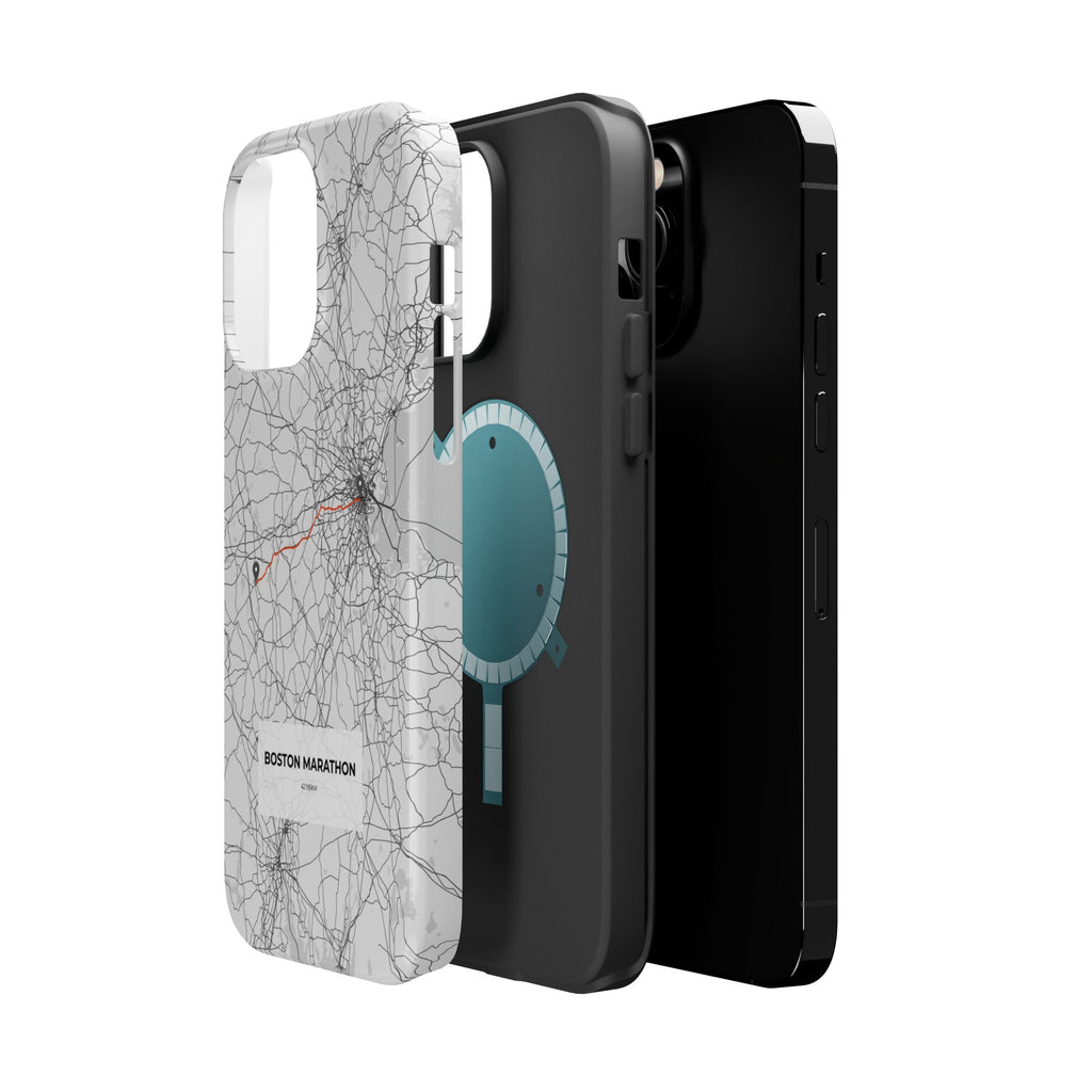 Boston Marathon Route Magnetic Impact-Resistant Phone Case