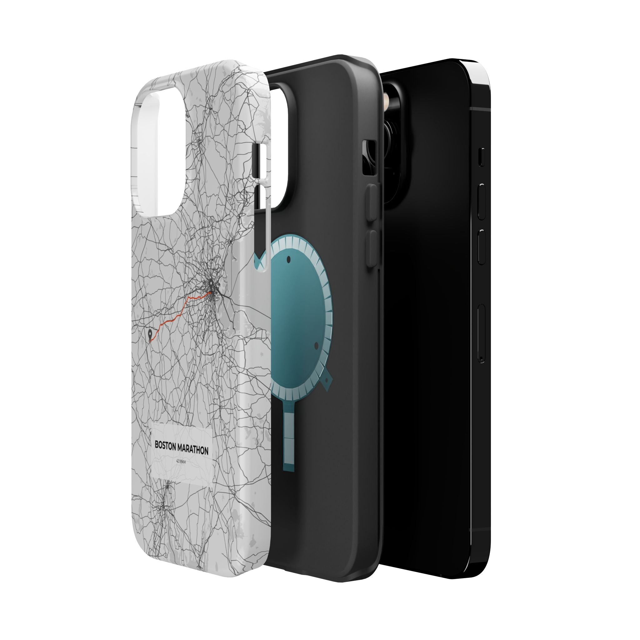Boston Marathon Route Magnetic Impact-Resistant Phone Case