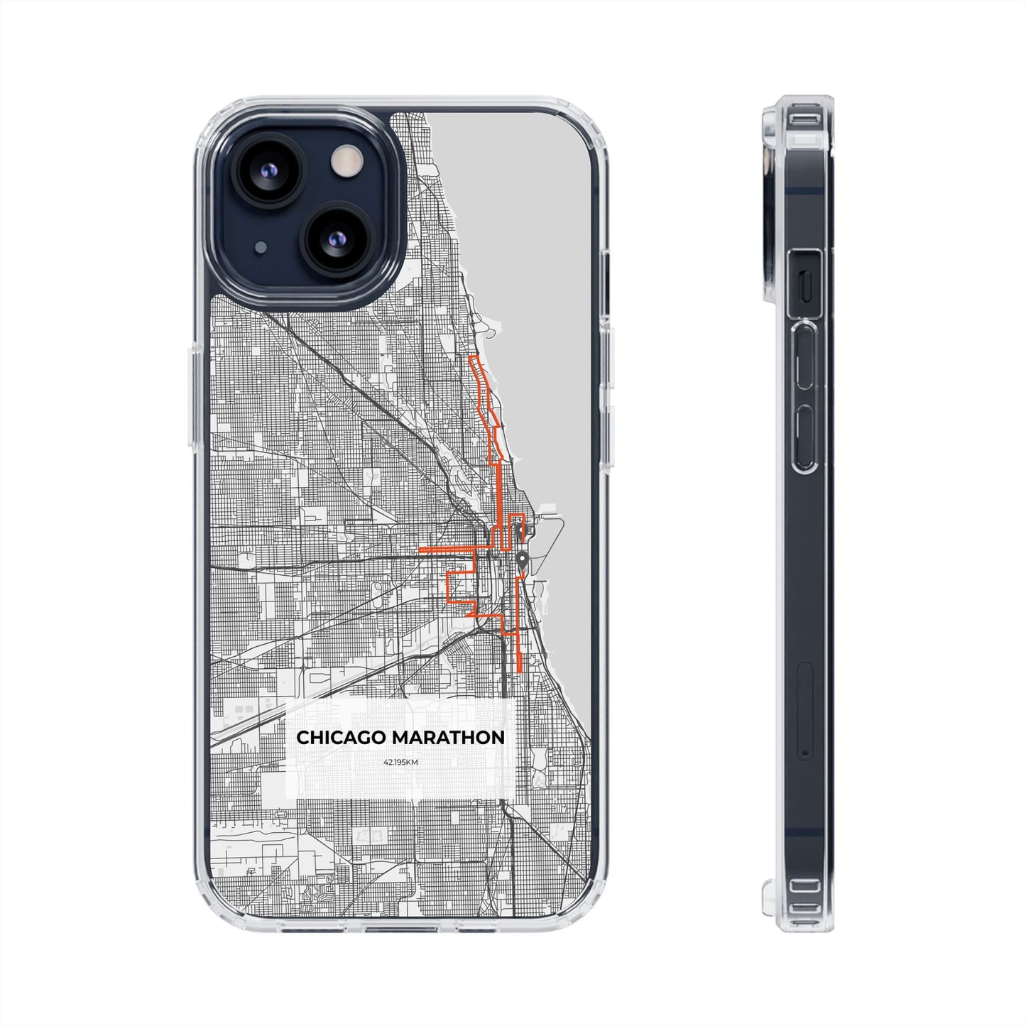Chicago Marathon Route Magnetic Clear Impact-Resistant Phone Case