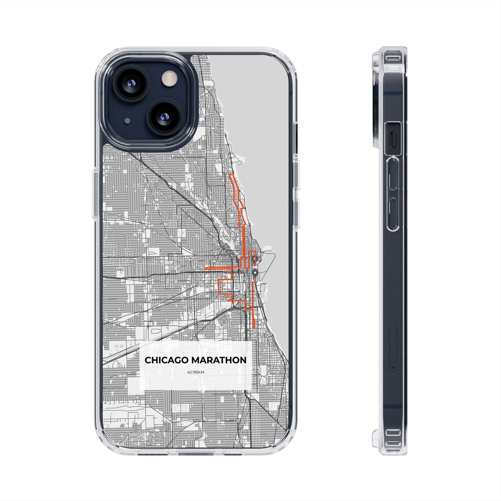 Chicago Marathon Route Magnetic Clear Impact-Resistant Phone Case