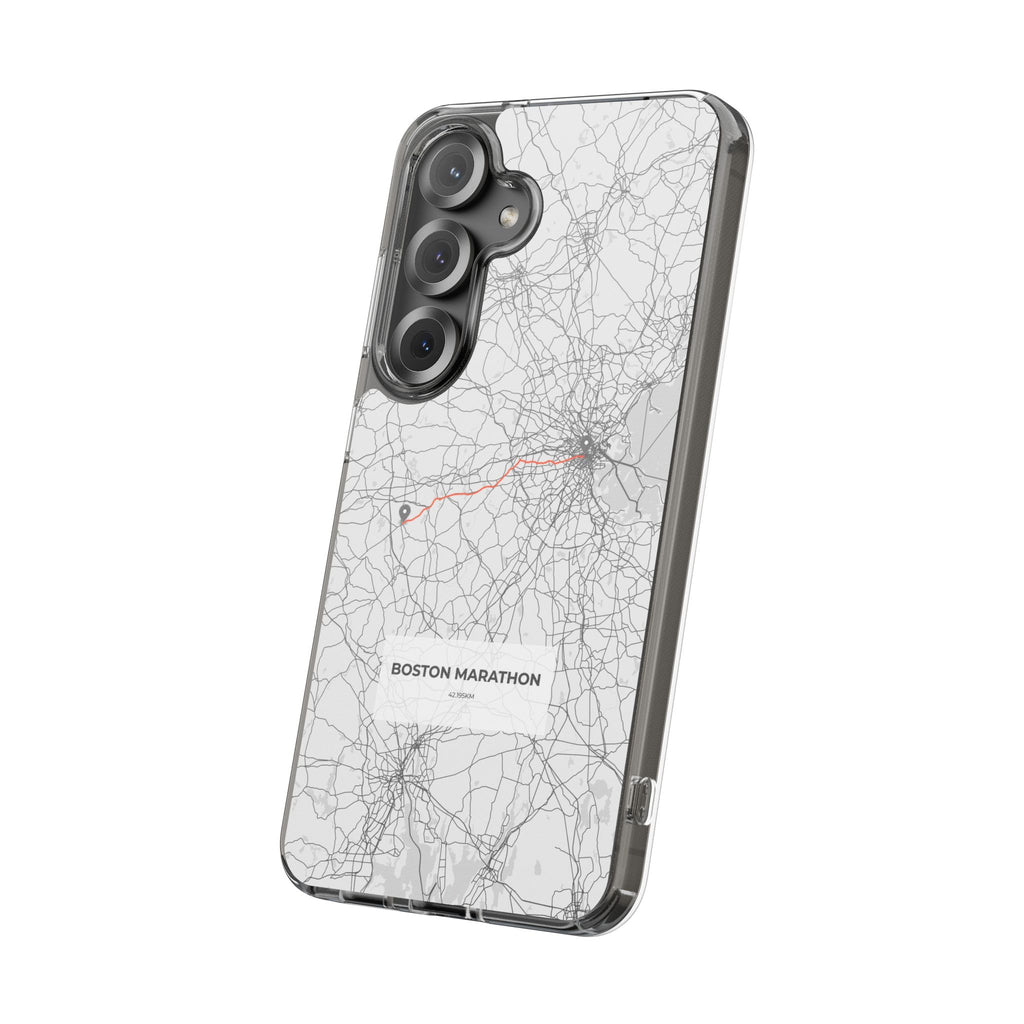 Boston Marathon Route Clear Impact-Resistant Phone Case