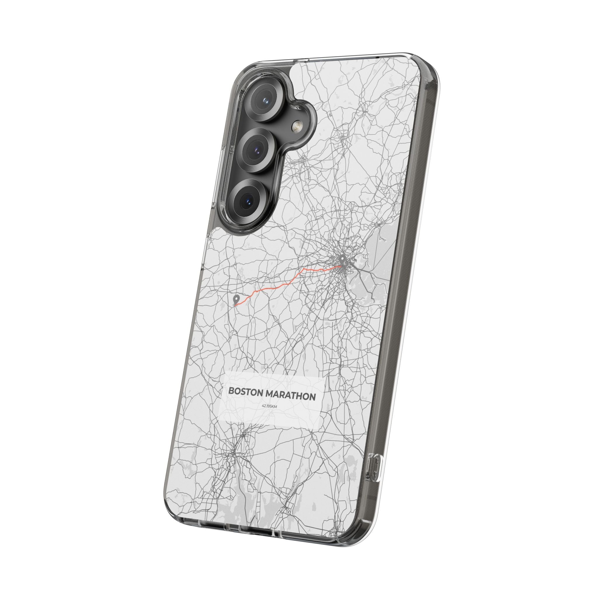 Boston Marathon Route Clear Impact-Resistant Phone Case