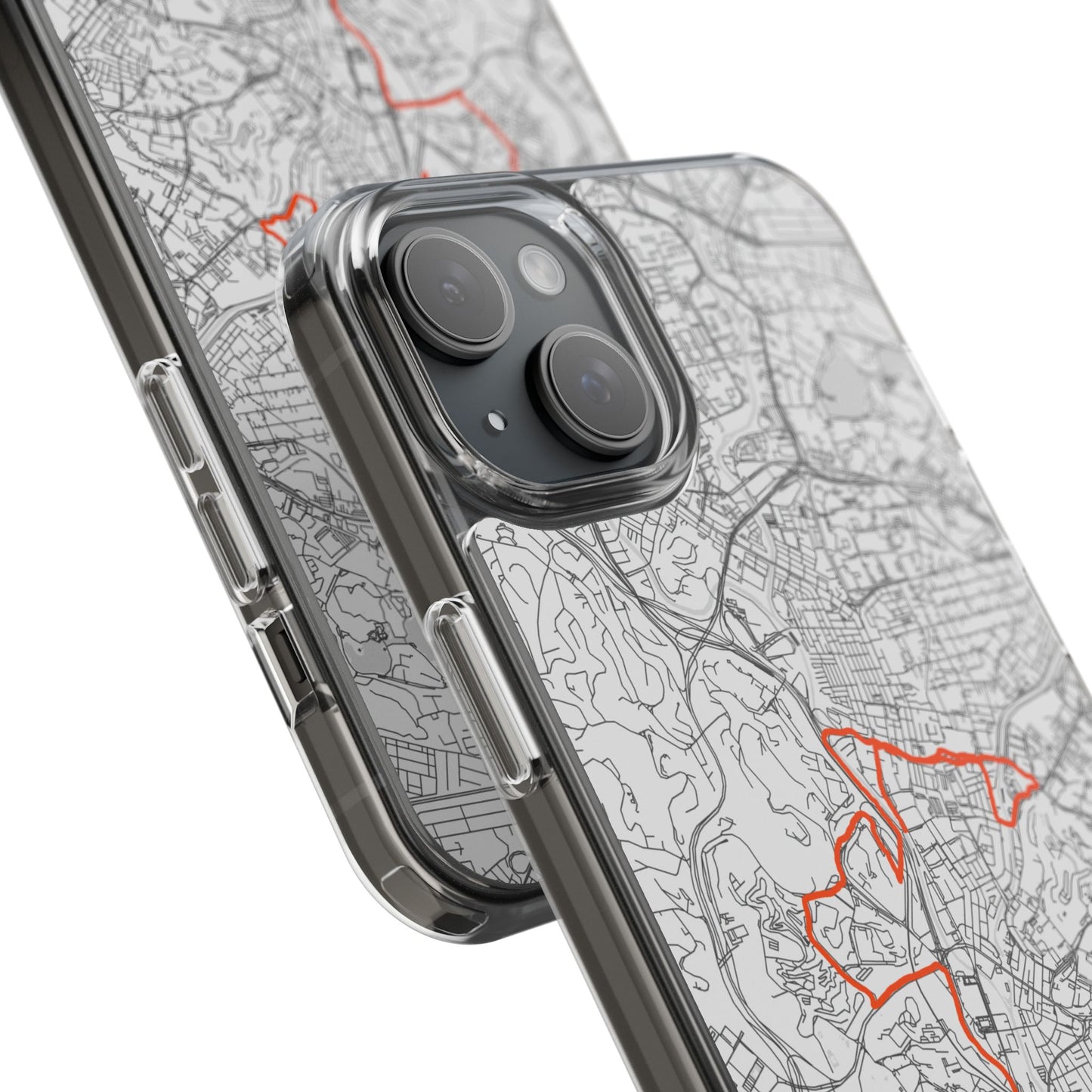 Customized Marathon Route Clear Impact-Resistant Phone Case