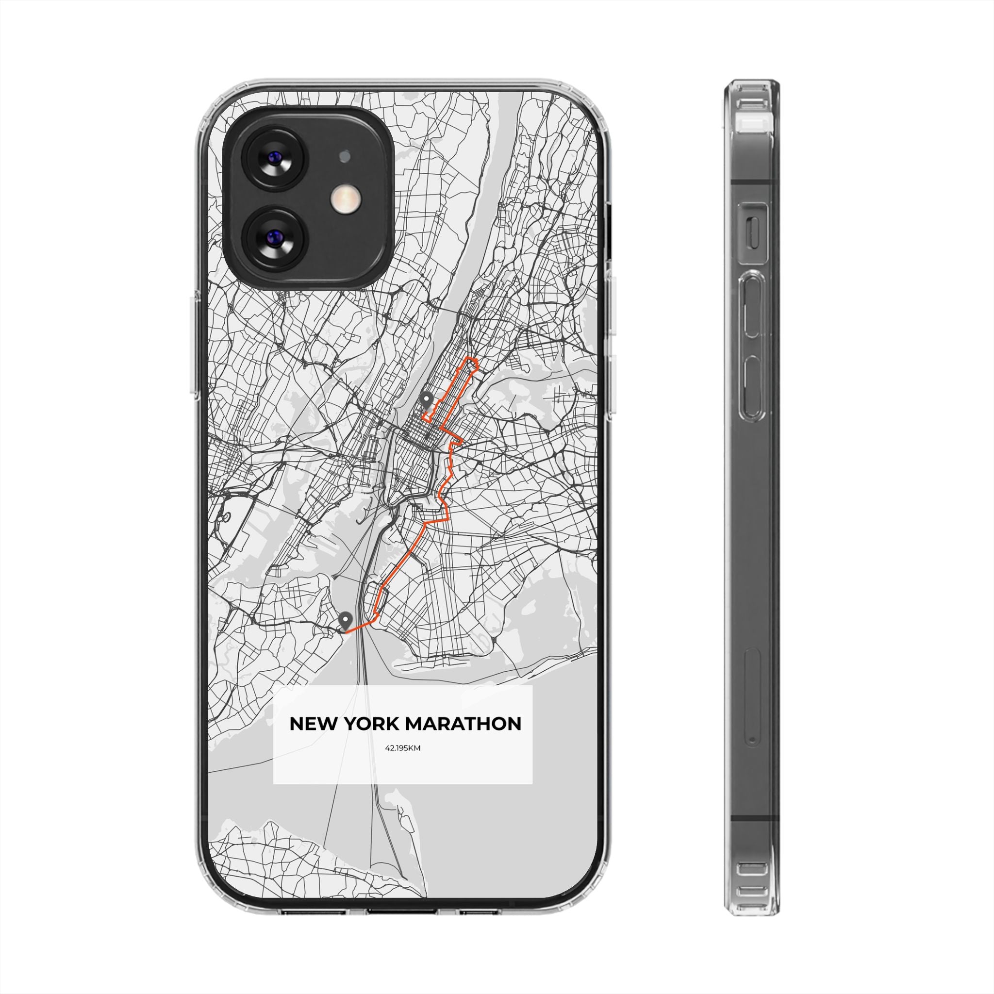 New York Marathon Route Clear Impact-Resistant Phone Case