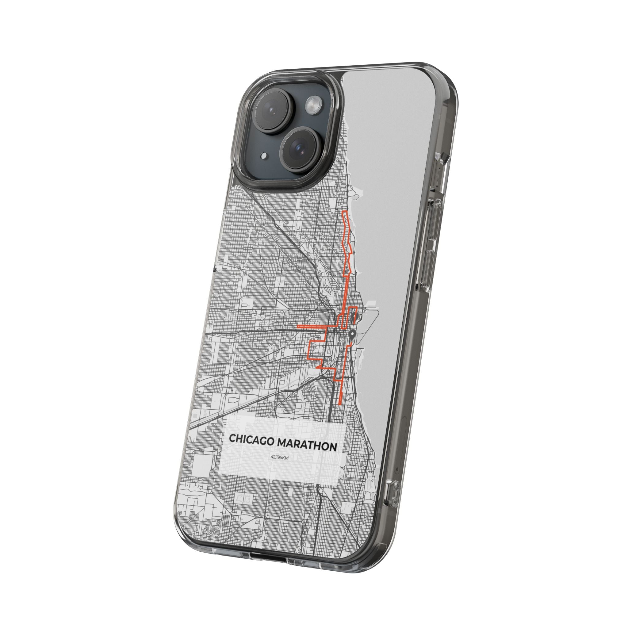 Chicago Marathon Route Clear Impact-Resistant Phone Case