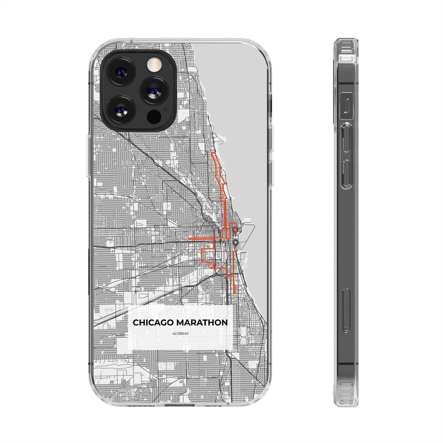 Chicago Marathon Route Magnetic Clear Impact-Resistant Phone Case