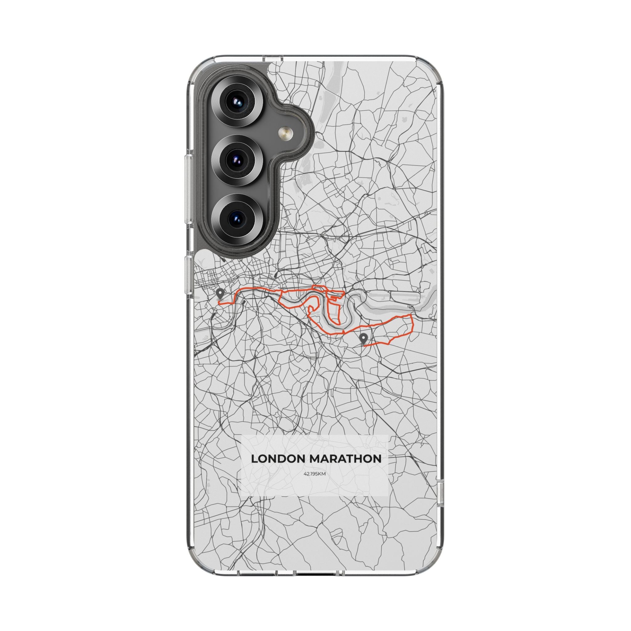 London Marathon Route Clear Impact-Resistant Phone Case